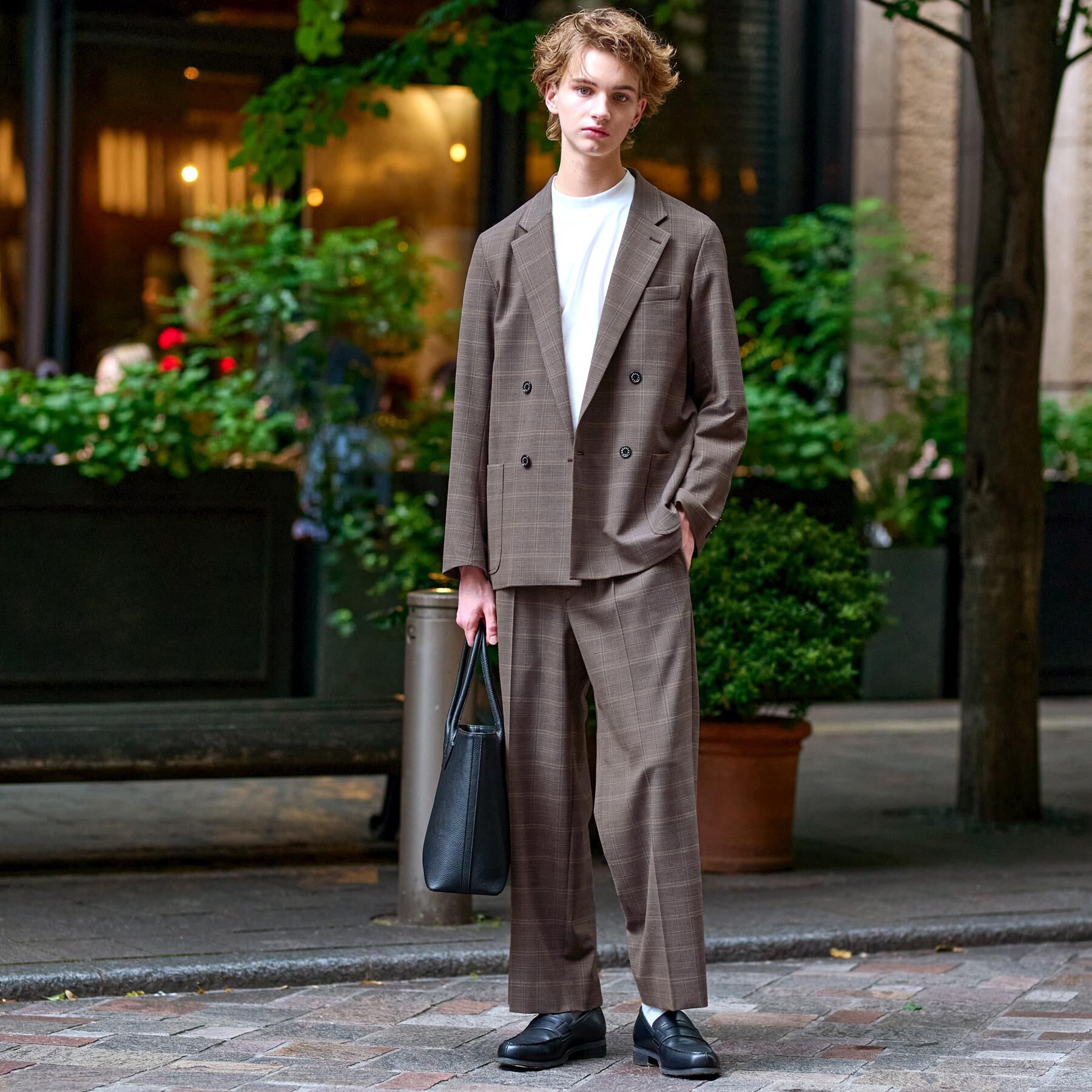 DRESSTERIOR「【セットアップ可】2WAYストレッチ チェック SET UP ワイドパンツ」|その他|