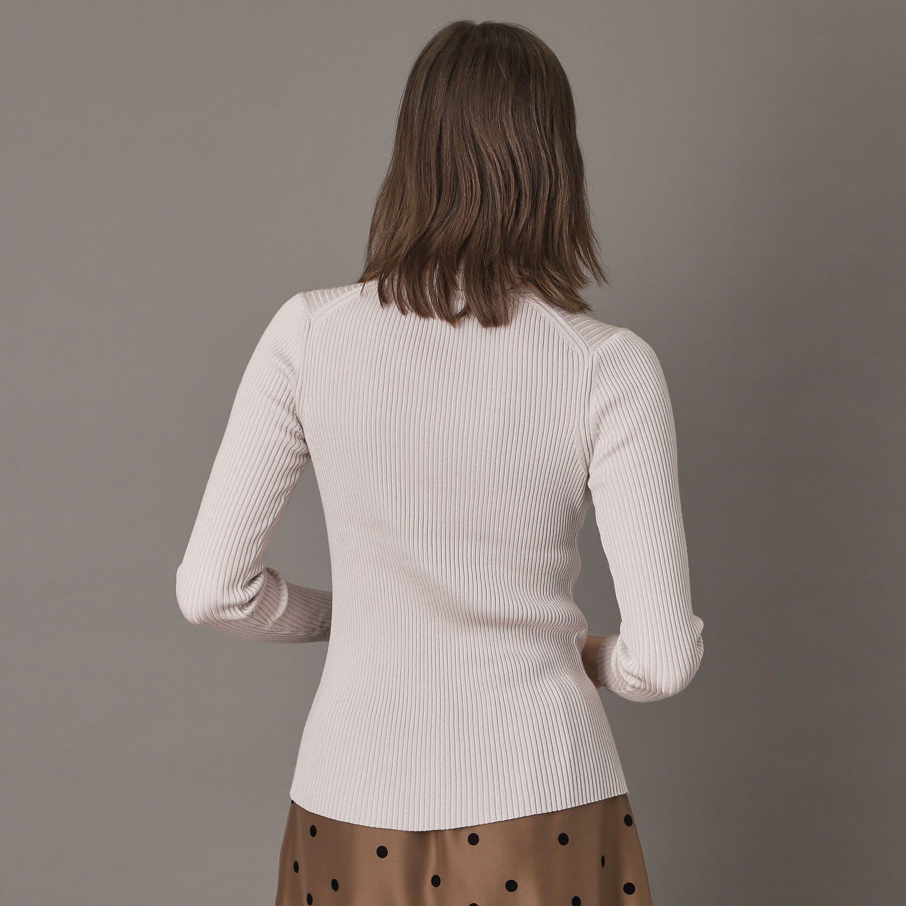 DRESSTERIOR「シルクブレンドメリノウールリブプルオーバー」|ニット・セーター|