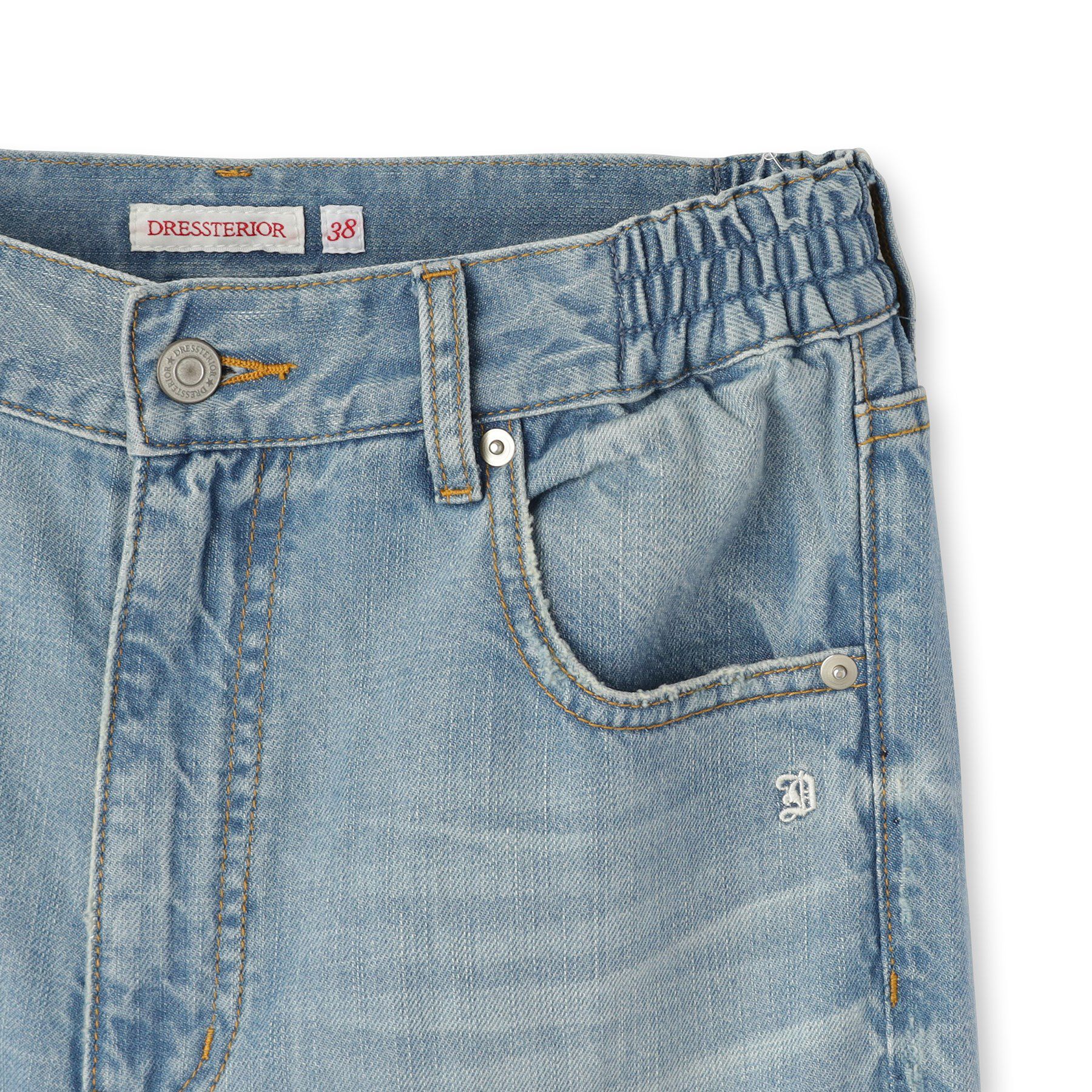 DRESSTERIOR「センタープレスストレートデニム」|デニム|