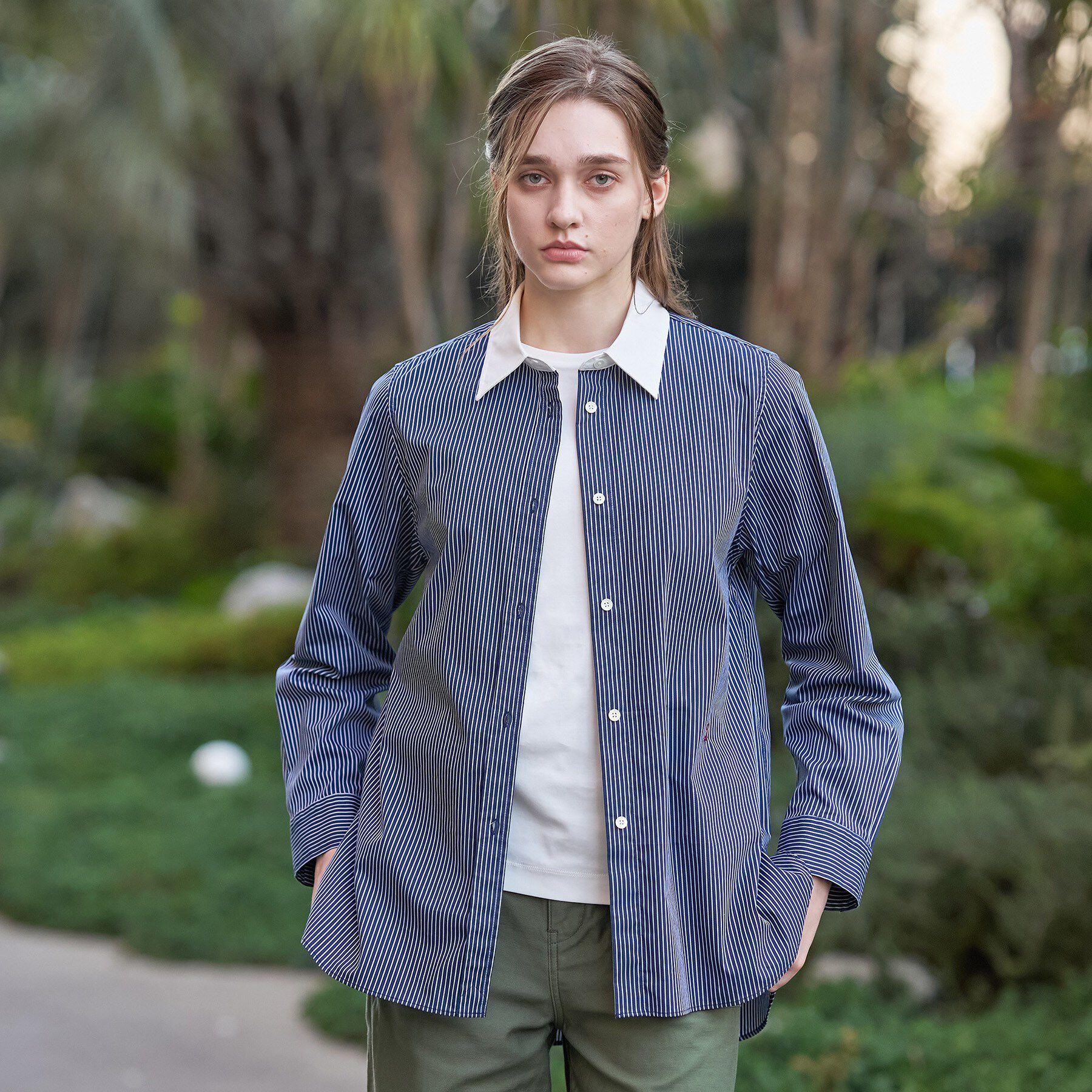 DRESSTERIOR「【通勤/着映え/ウォッシャブル】オーバーシルエット クレリックシャツ」|シャツ・ブラウス|