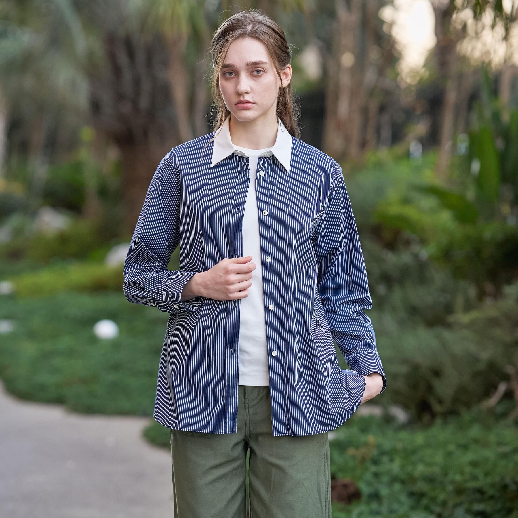 DRESSTERIOR「【通勤/着映え/ウォッシャブル】オーバーシルエット クレリックシャツ」|シャツ・ブラウス|