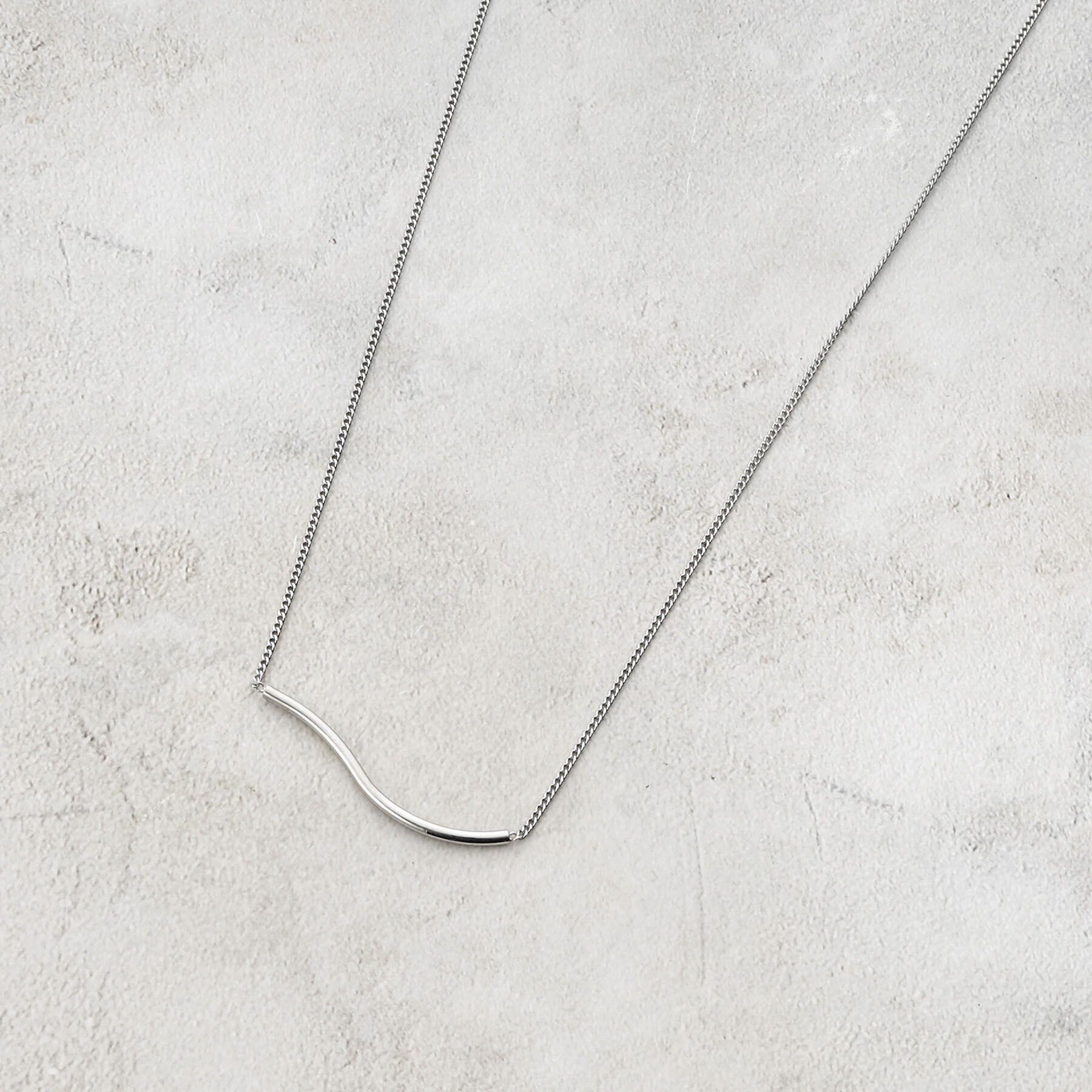 grove「【ステンレス】ニュアンスメタルバーネックレス」|ネックレス|シルバー(006)