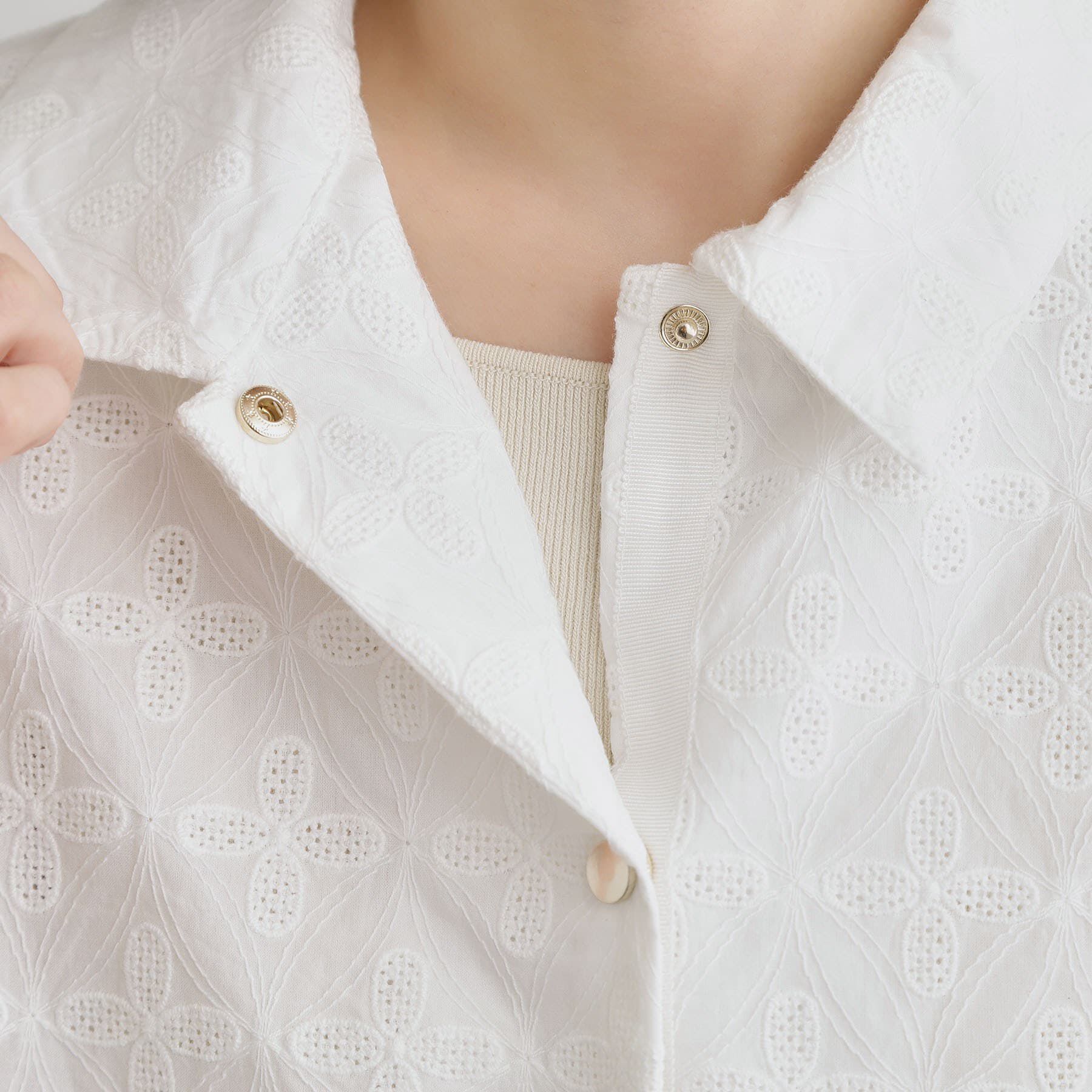 grove「刺繍レースショートジャケット」|テーラードジャケット|