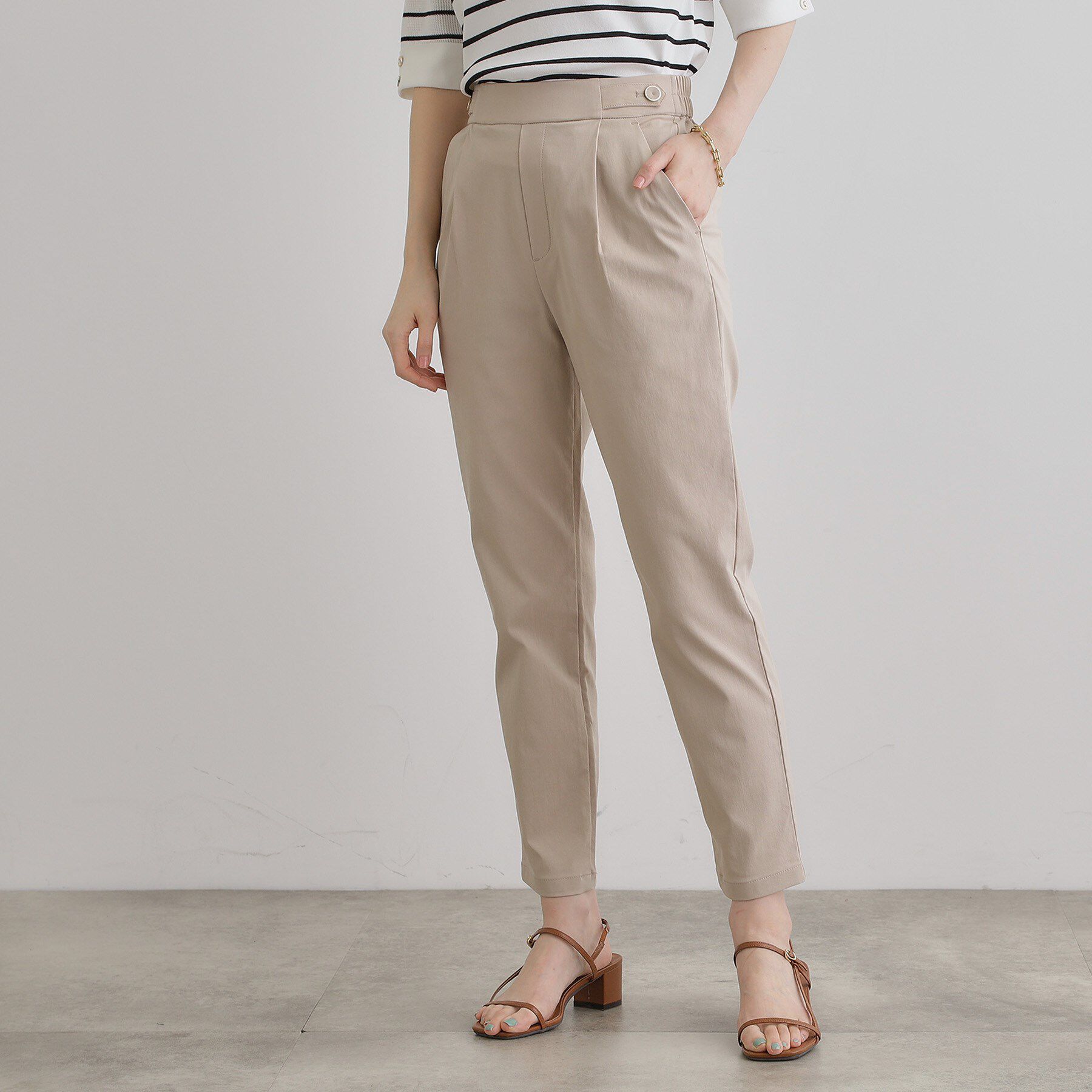 grove「【冷感】サマーハイパーストレッチテーパードパンツ」|その他|グレージュ(050)