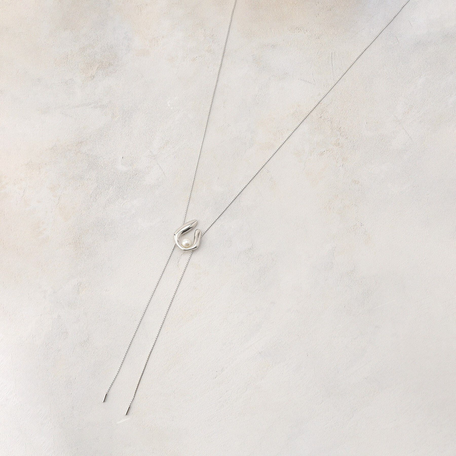 grove「U字メタルパール調スライドネックレス」|ネックレス|