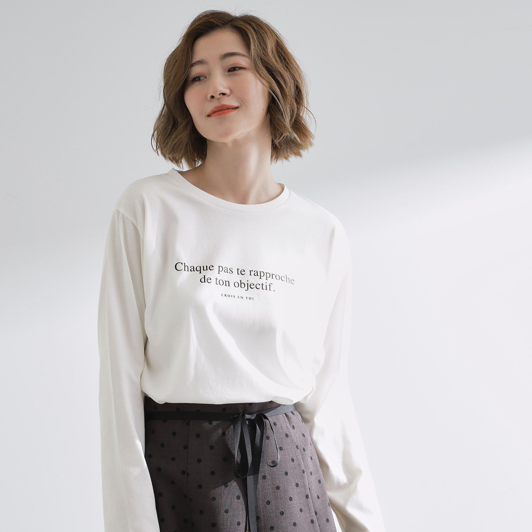 grove「【UVカット】ロゴアソートベーシックロンT」|Tシャツ・カットソー|オフホワイト(003