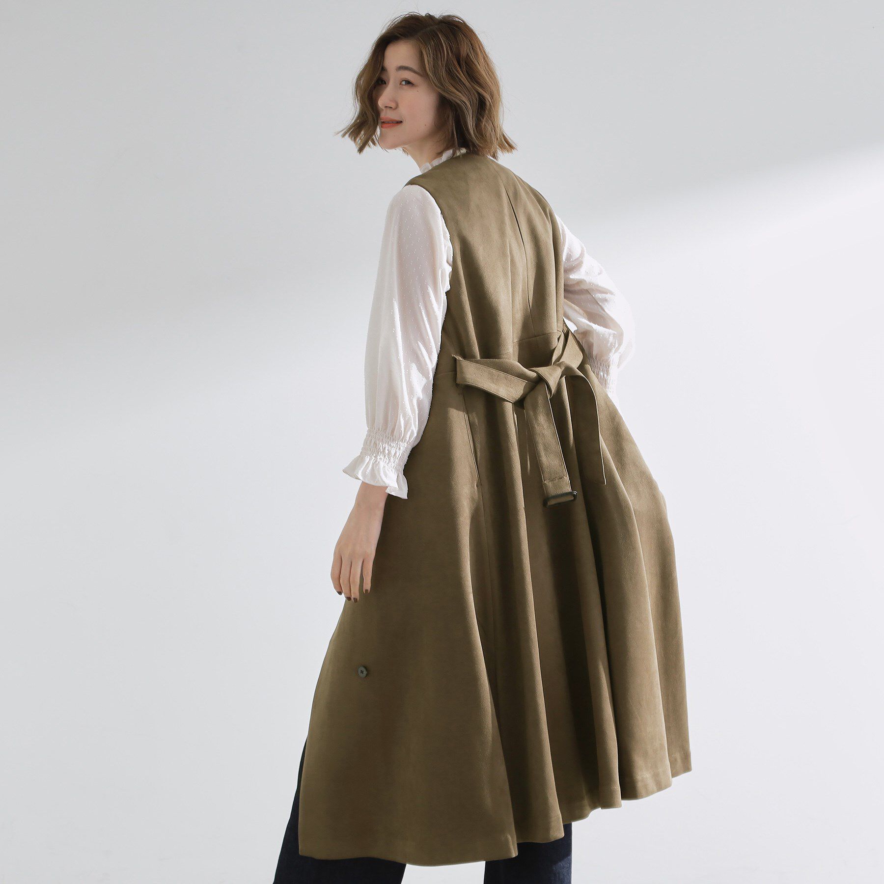 grove「【2WAY】スウェード調ジレワンピース」|ワンピース|