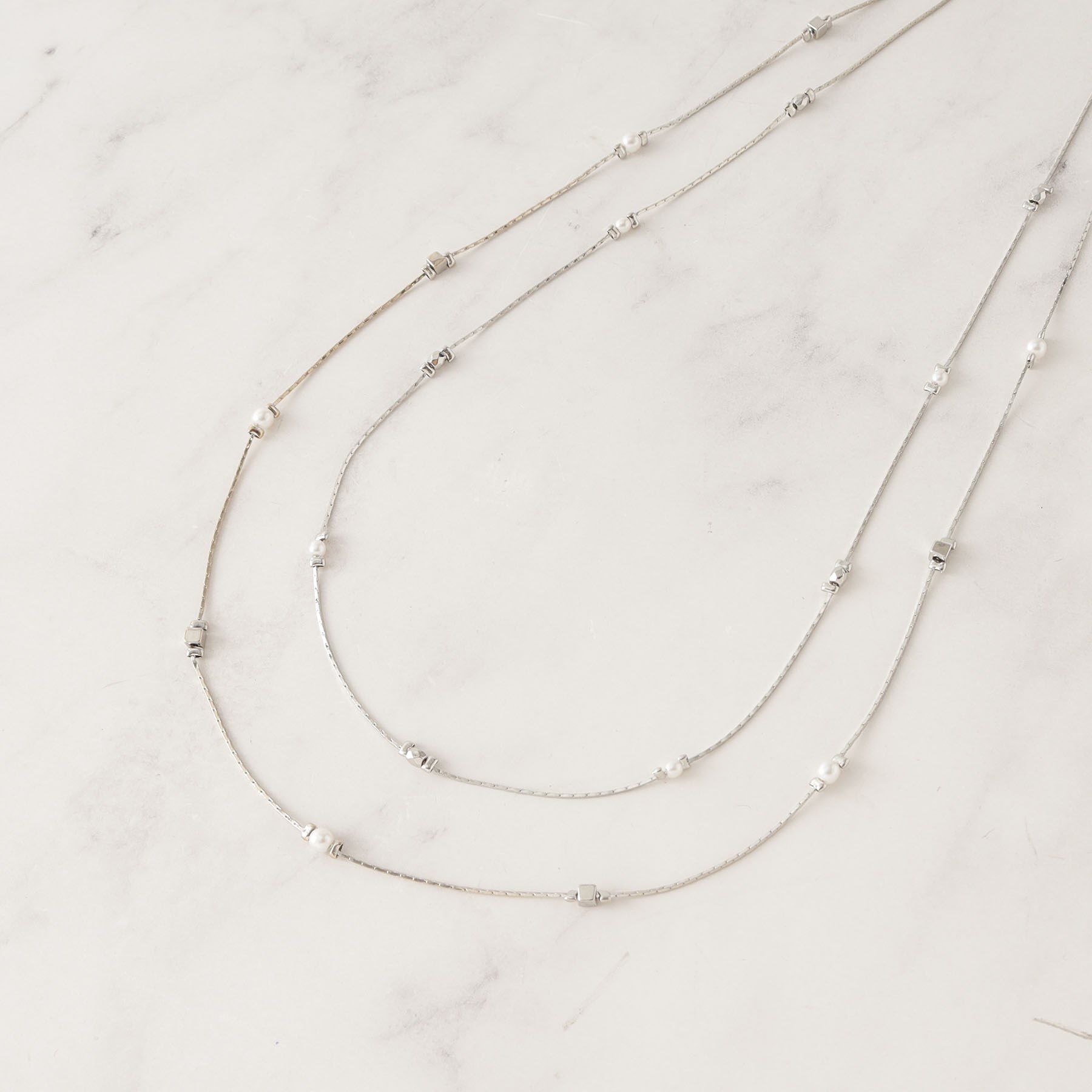 grove「飛ばしメタルパール調ネックレス」|ネックレス|