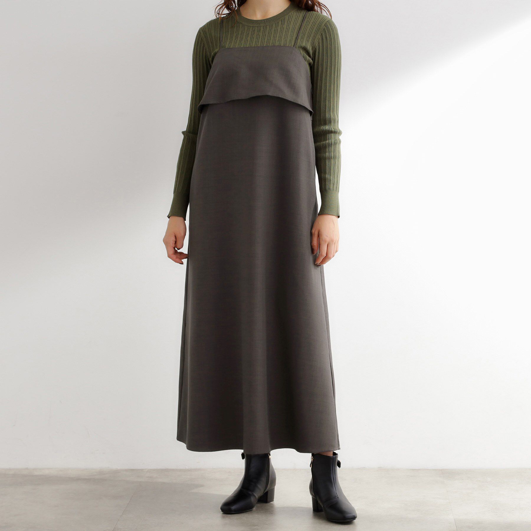 grove「【カセット服】洗えるAラインキャミワンピース」|ワンピース|