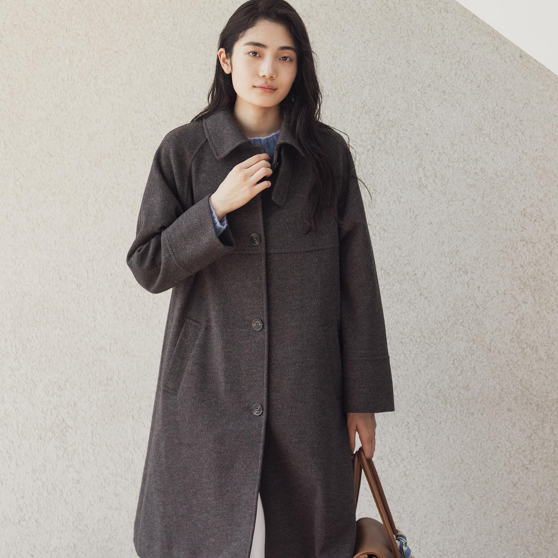 grove「クラシカルな佇まい 大人のステンカラーロングコート」|ステンカラーコート|