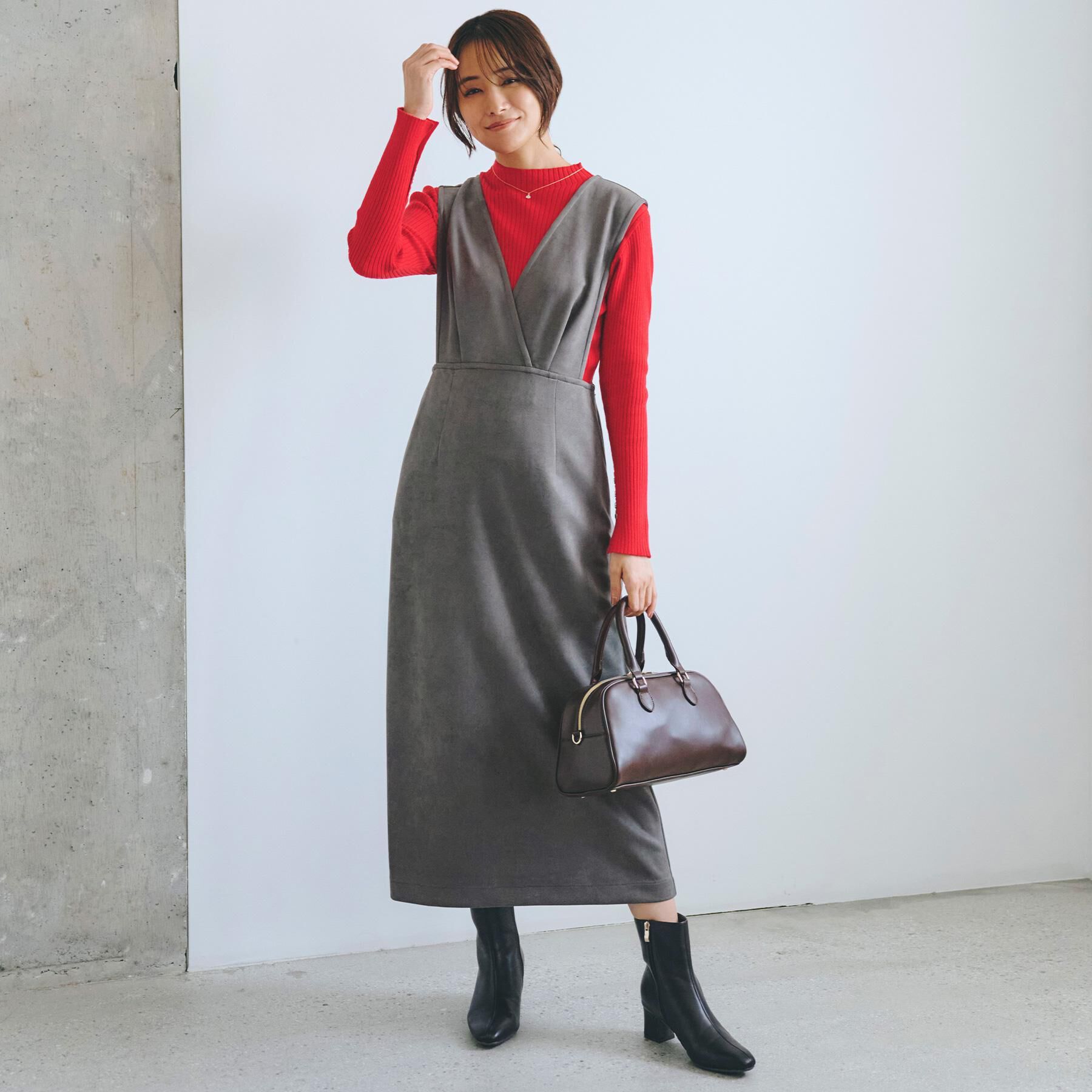 grove「【秋から冬まで活躍】スエードライクジャンパードレス」|ワンピース|スミクロ(014)