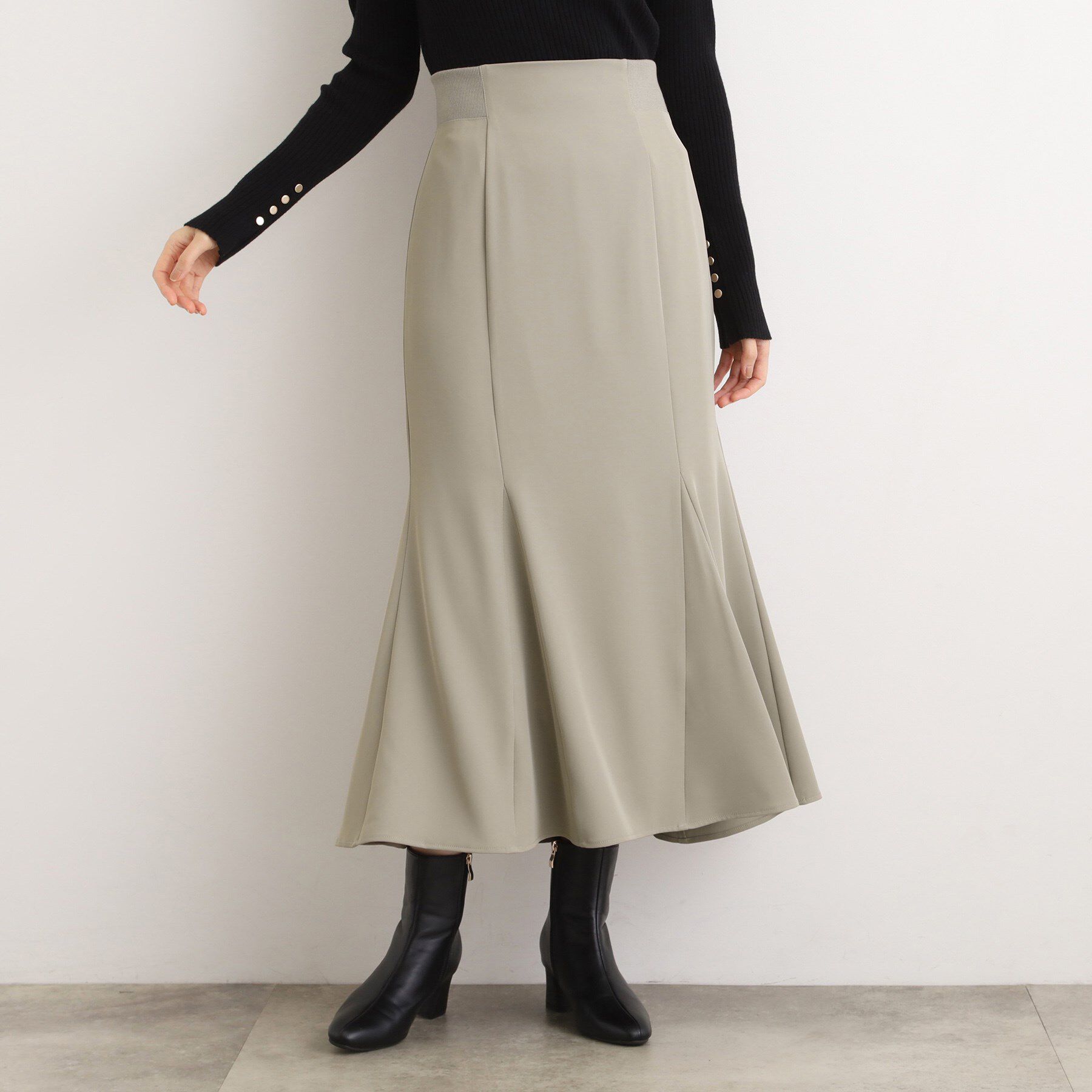grove「ウエストサイドリブマーメイドスカート」|スカート|グレージュ(051)