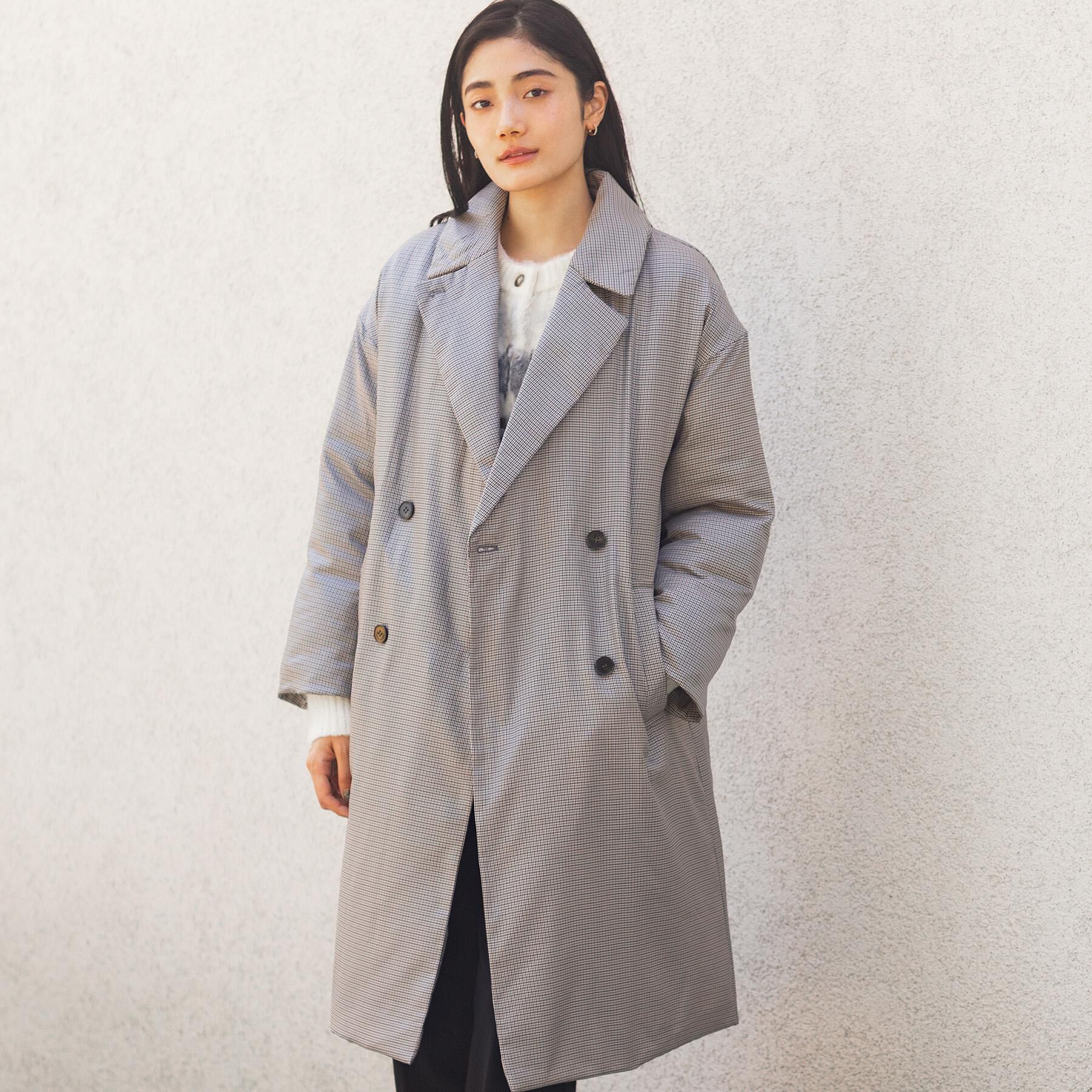 grove「すっきり見え、ステッチレス中綿コート」|ダウン|