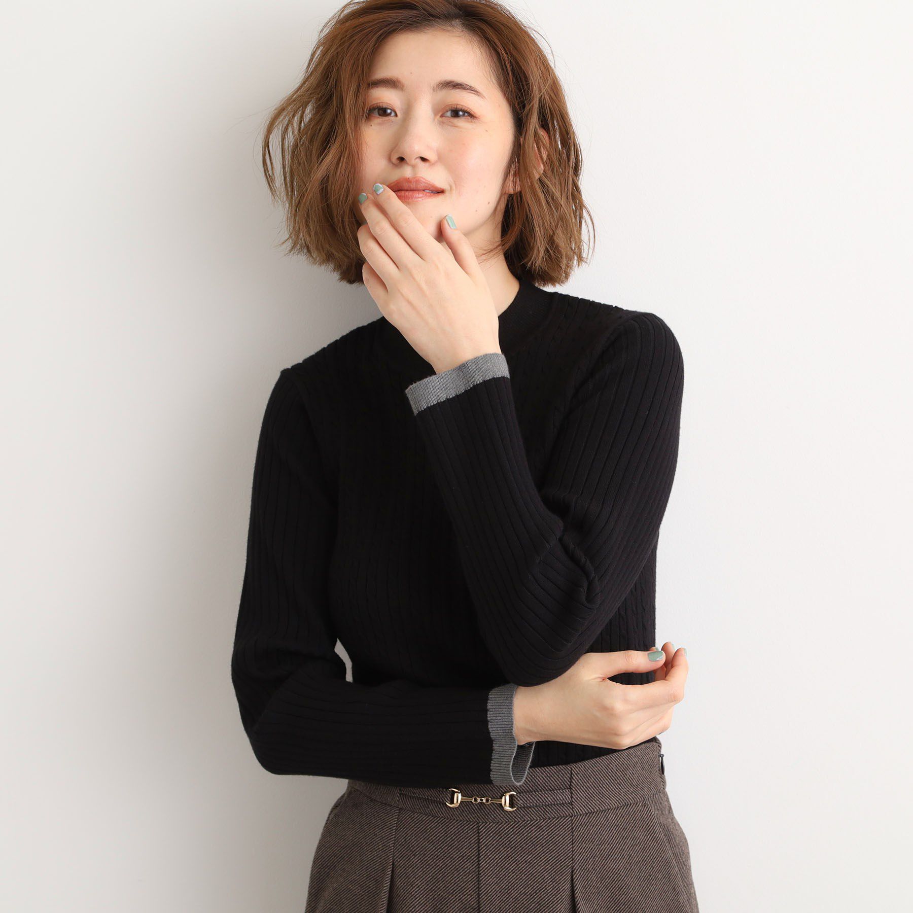 grove「袖口配色リブニット」|ニット・セーター|