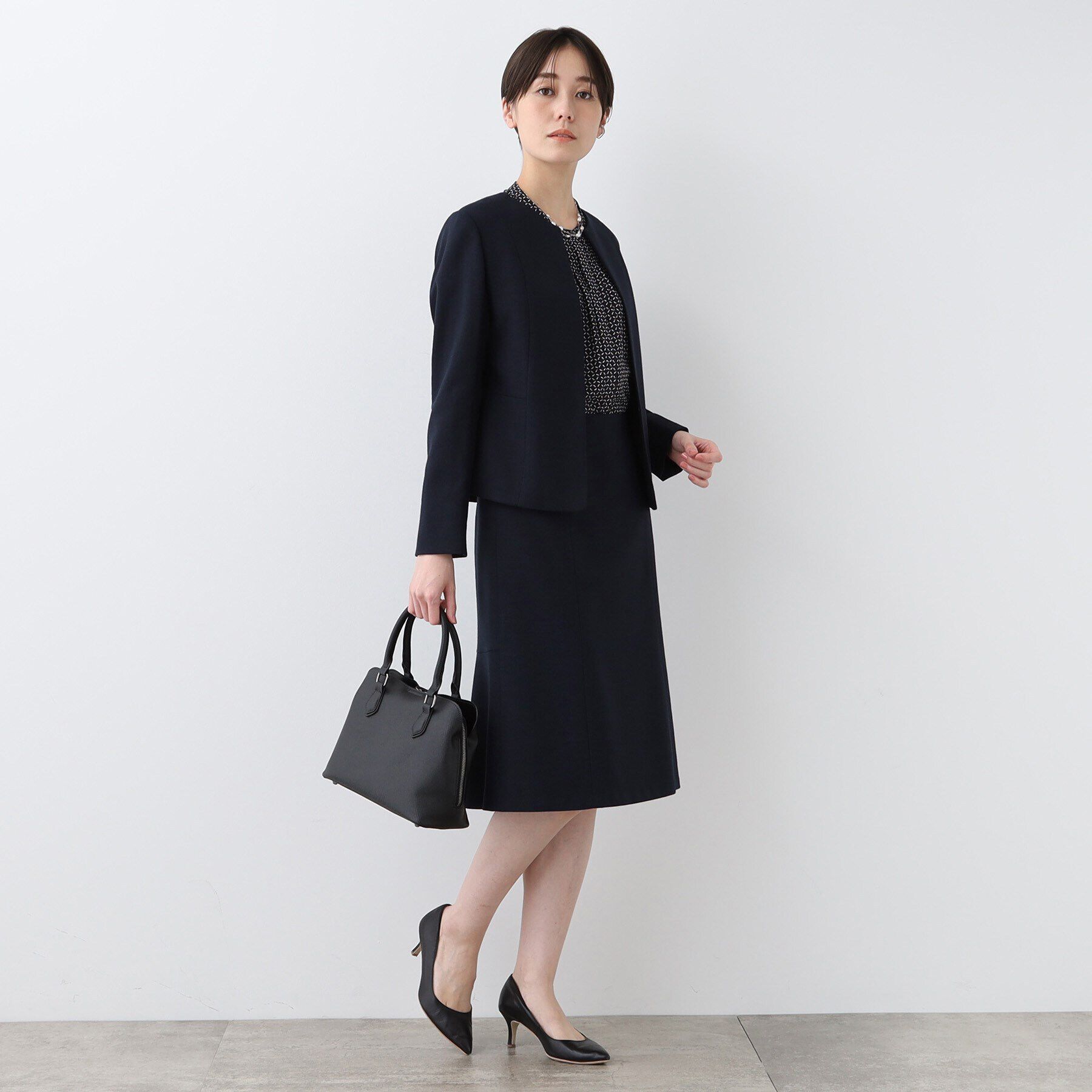 INDIVI「【洗える】ストレッチツィ―ドセミフレアスカート」|スカート|