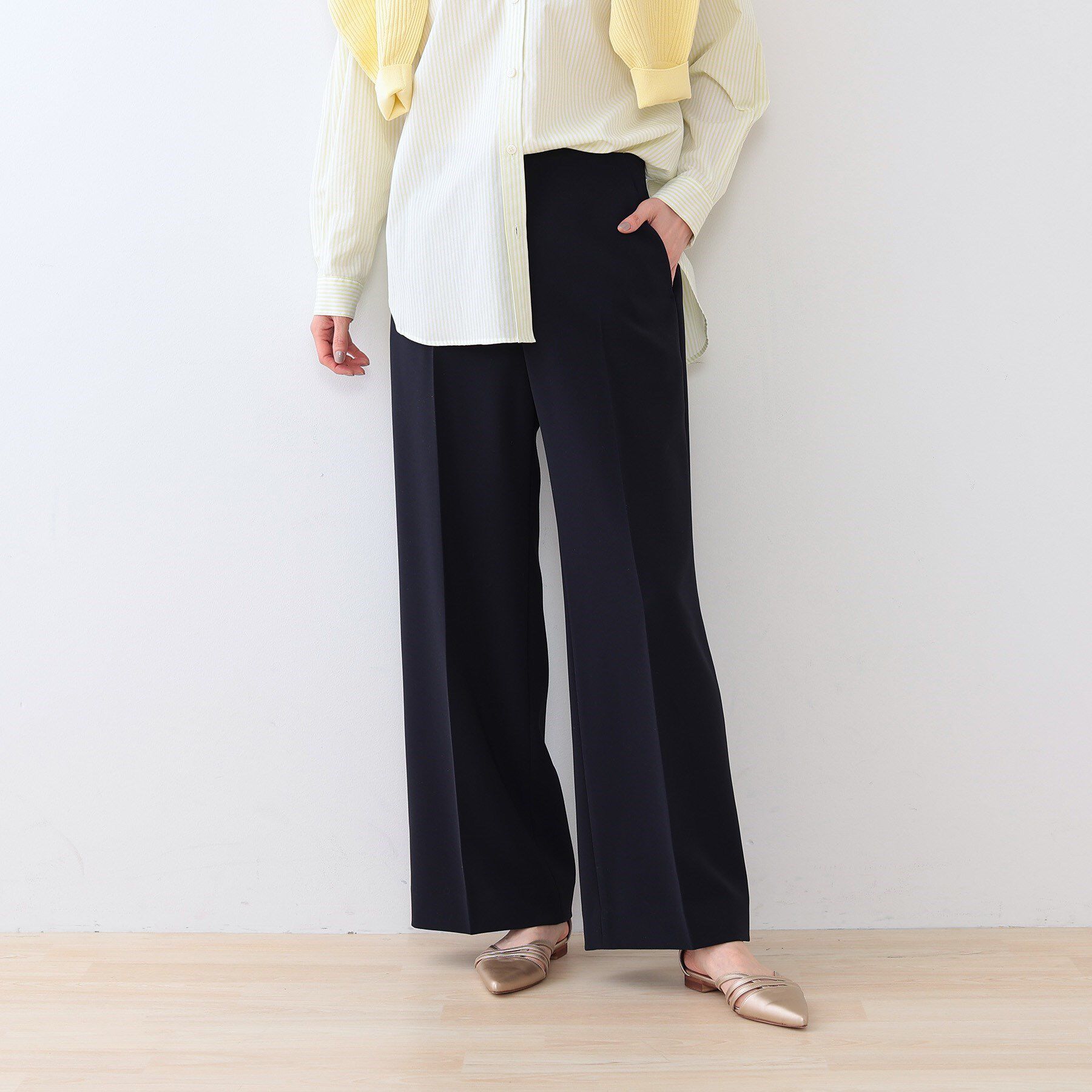 INDIVI「【復活！褒められパンツ】ストレッチ ワイドパンツ」|その他|