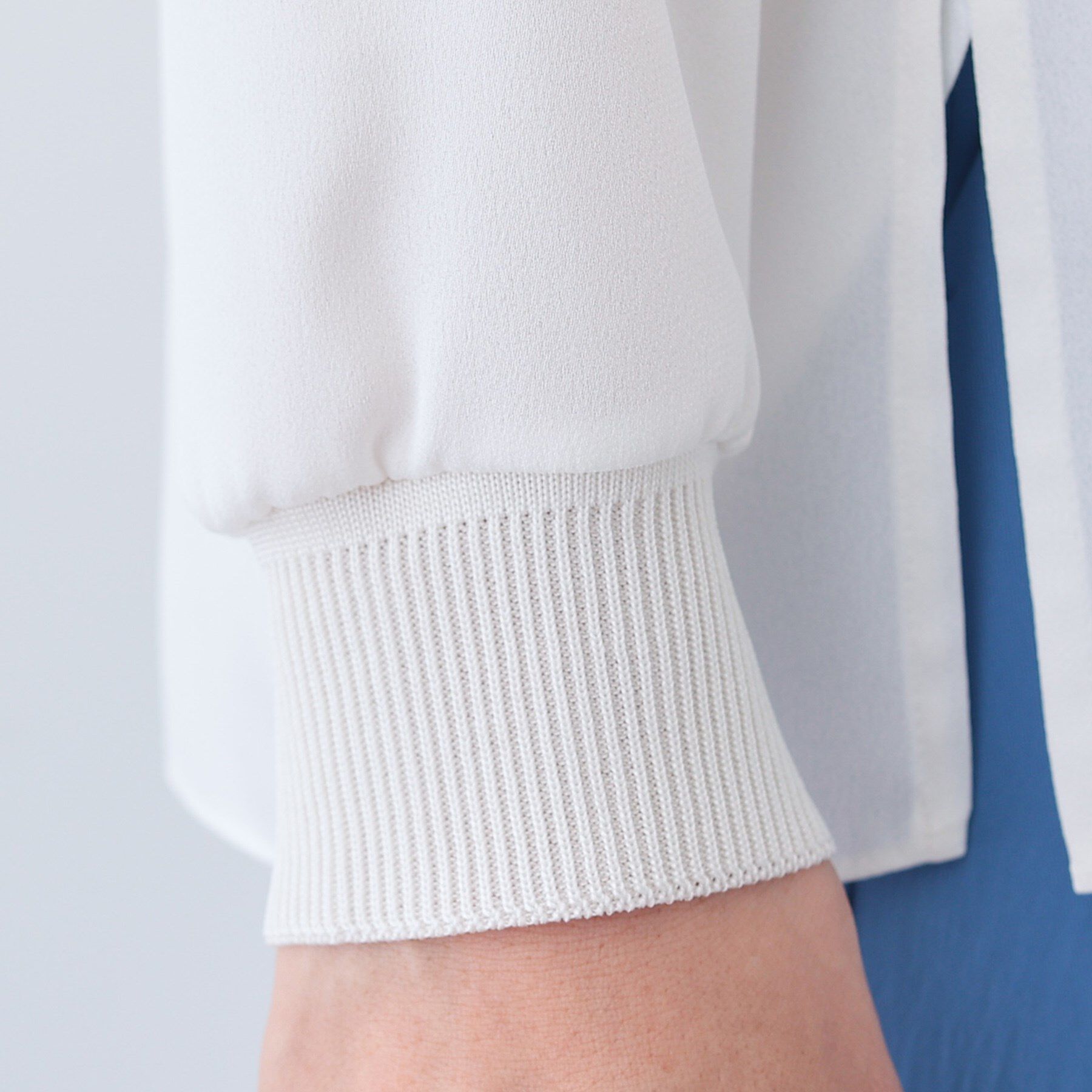 INDIVI「【洗える】異素材ドッキングトップス」|Tシャツ・カットソー|