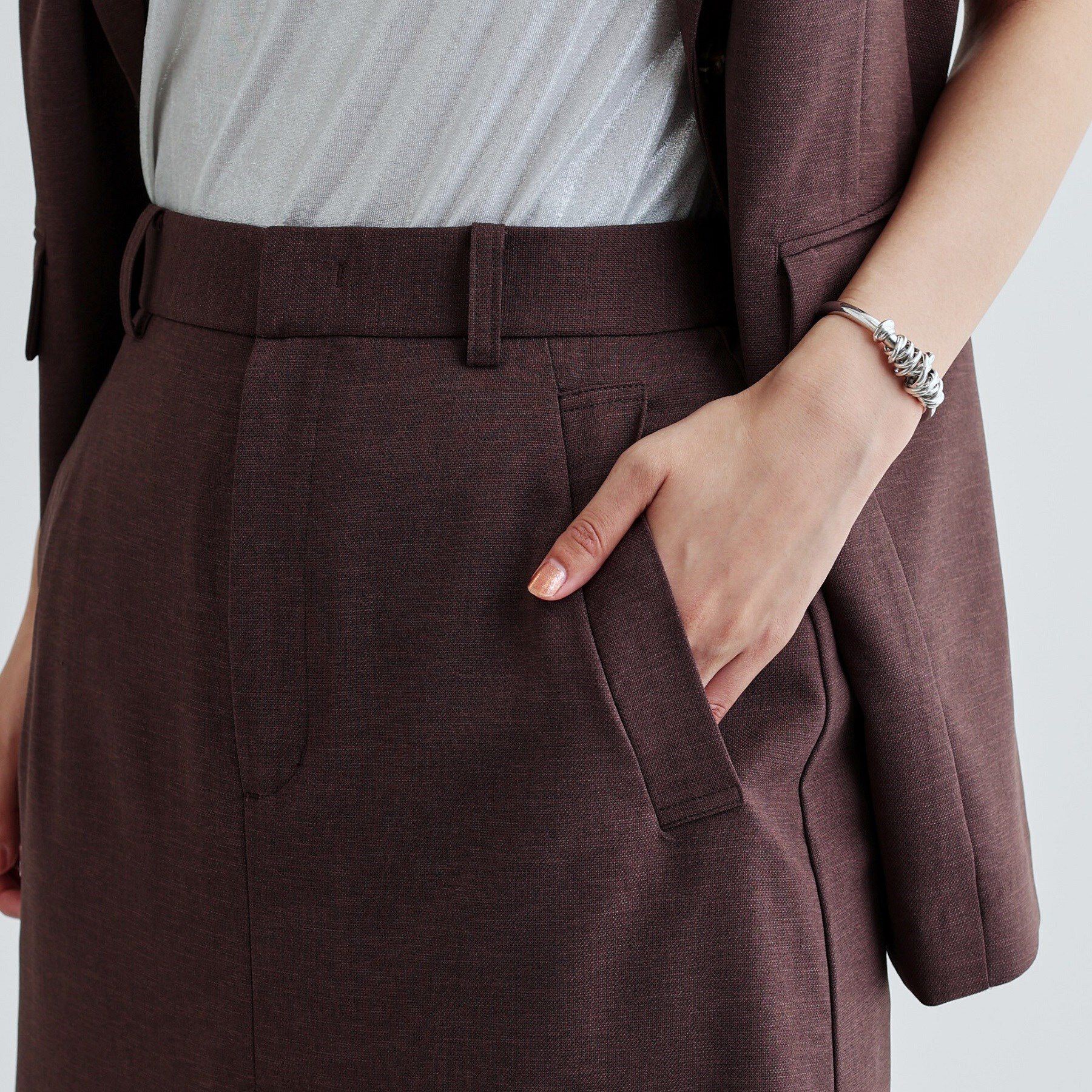 GALLEST「【セットアップ対応】リネンライクボックスタックスカート【カセット服/通勤・オフィス】」|スカート|