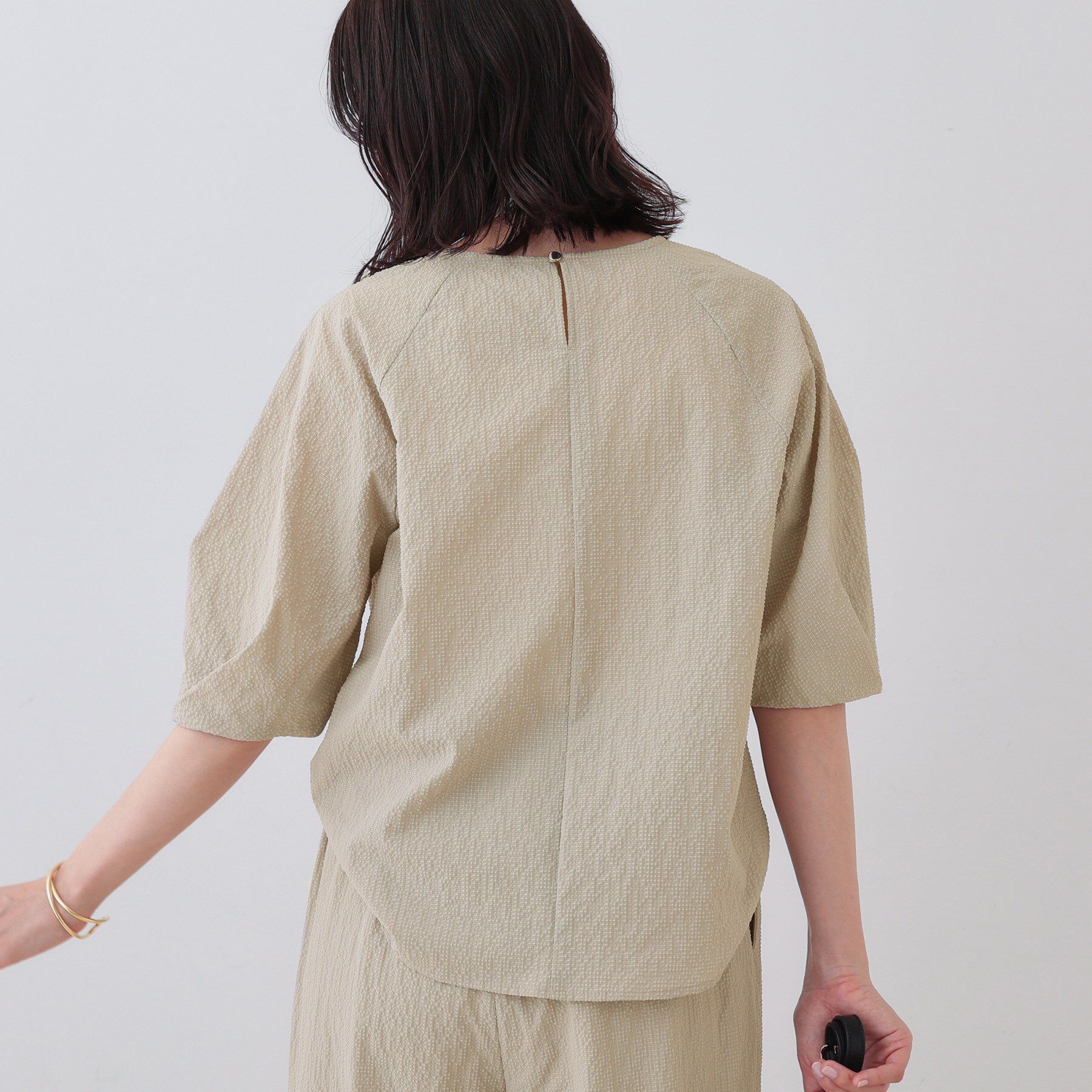 INDIVI「【SETUP可能／涼しい】タックスリーブブラウス」|シャツ・ブラウス|