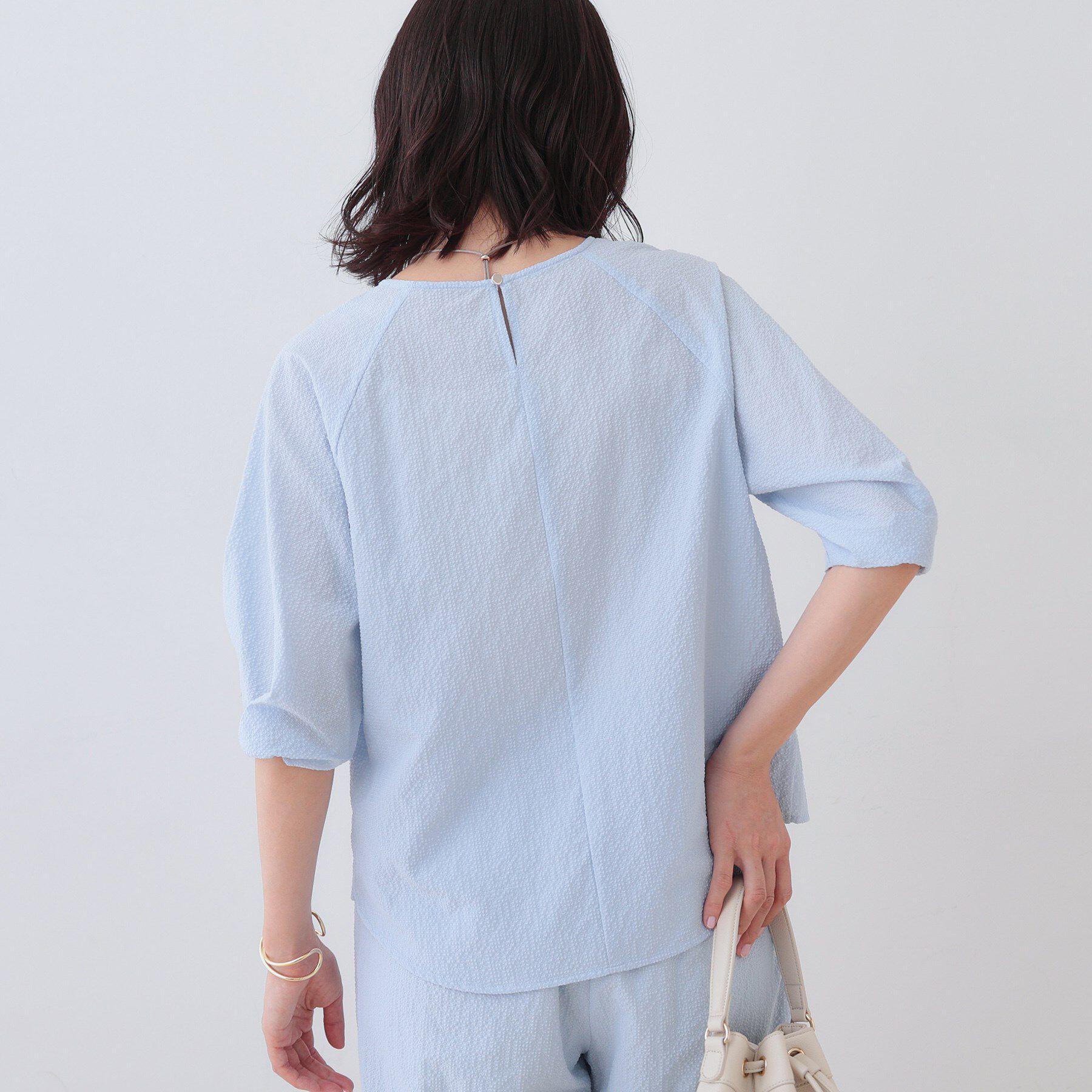 INDIVI「【SETUP可能／涼しい】タックスリーブブラウス」|シャツ・ブラウス|