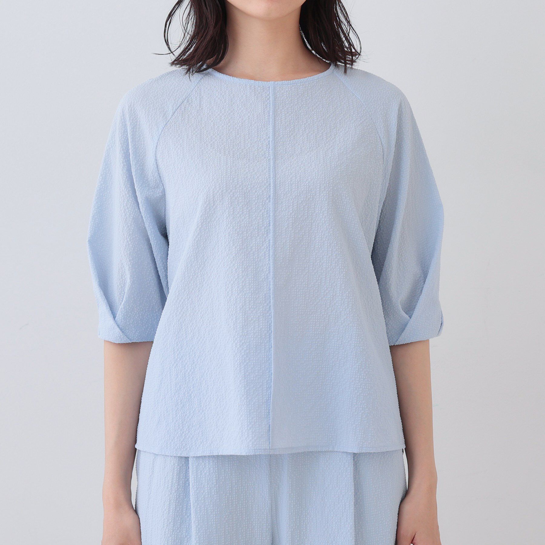 INDIVI「【SETUP可能／涼しい】タックスリーブブラウス」|シャツ・ブラウス|