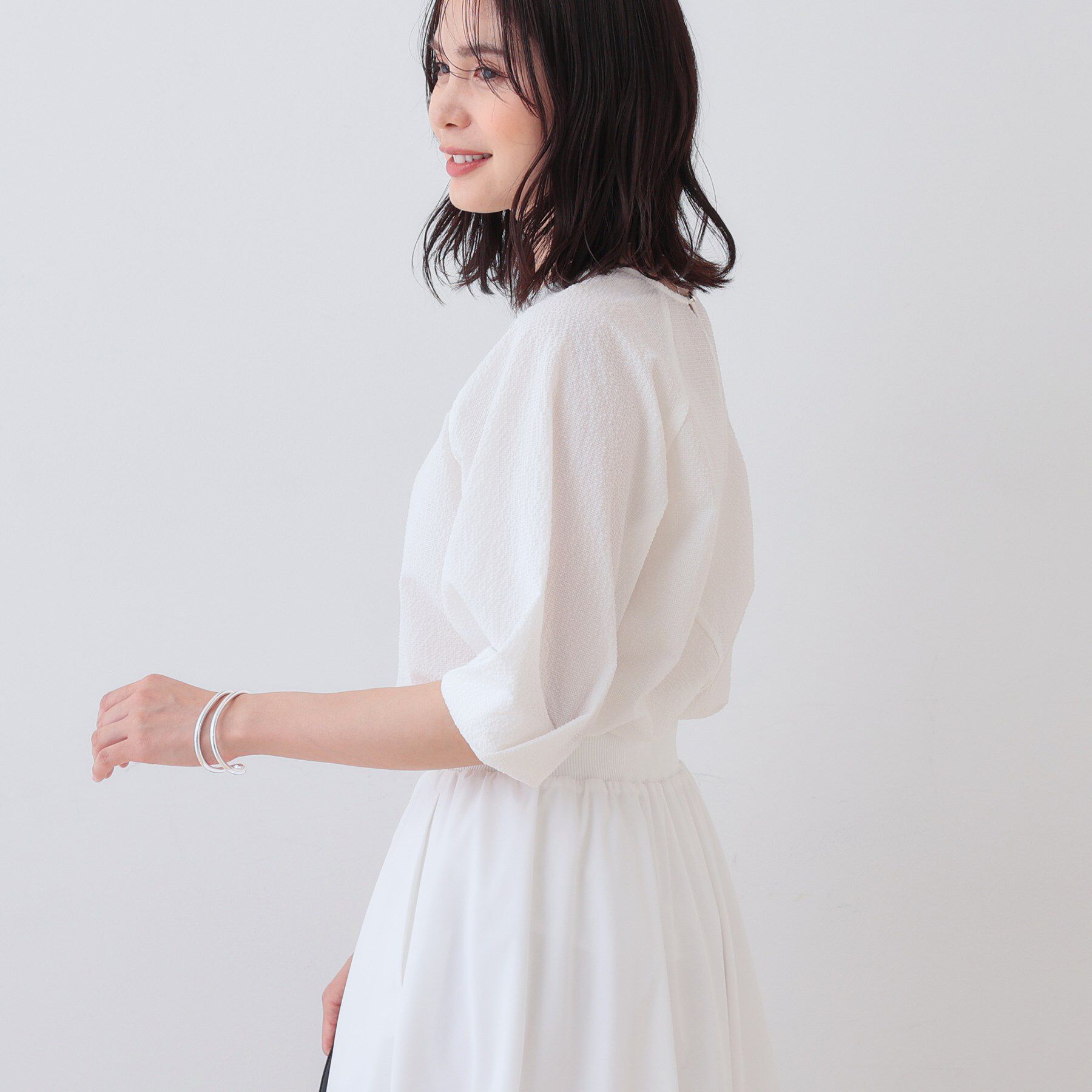 INDIVI「【SETUP可能／涼しい】タックスリーブブラウス」|シャツ・ブラウス|