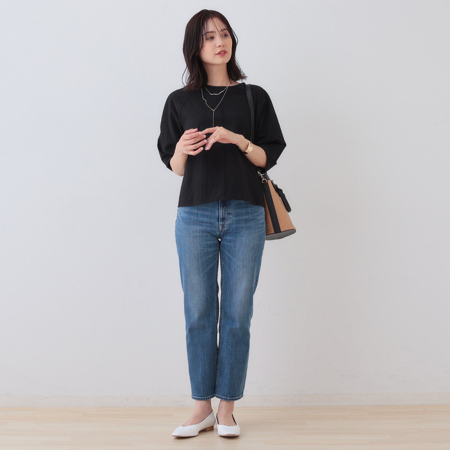 INDIVI「【SETUP可能／涼しい】タックスリーブブラウス」|シャツ・ブラウス|