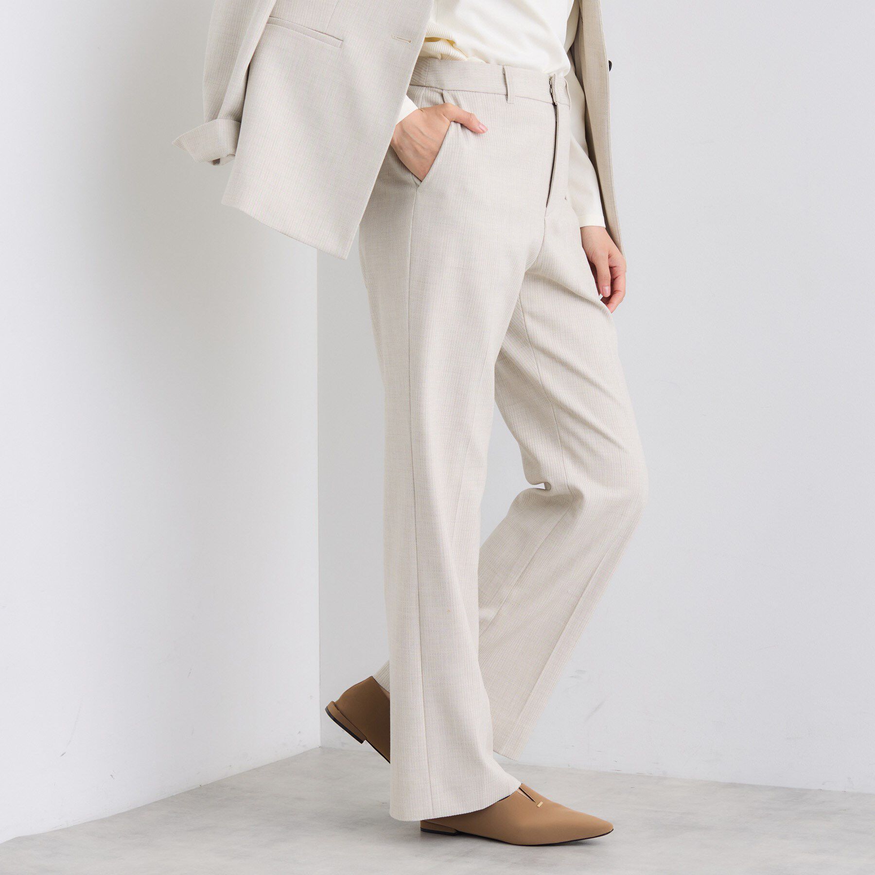 INDIVI「【日本製／通勤スーツ】プレシャスドビー テーパードパンツ」|スーツ|