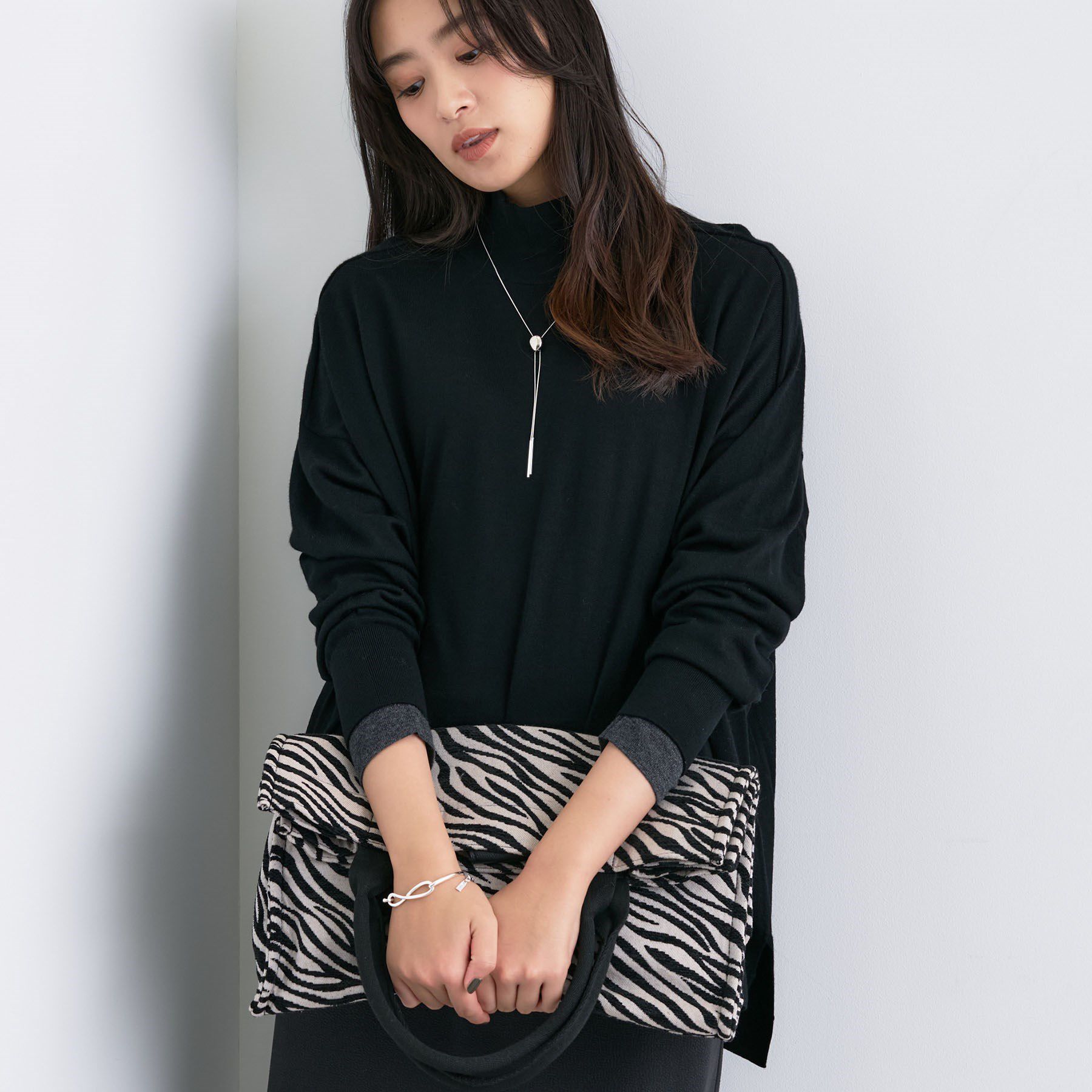 INDIVI「【洗える／毛玉になりにくい】エクストラファインウール ハイネックニット」|ニット・セーター|