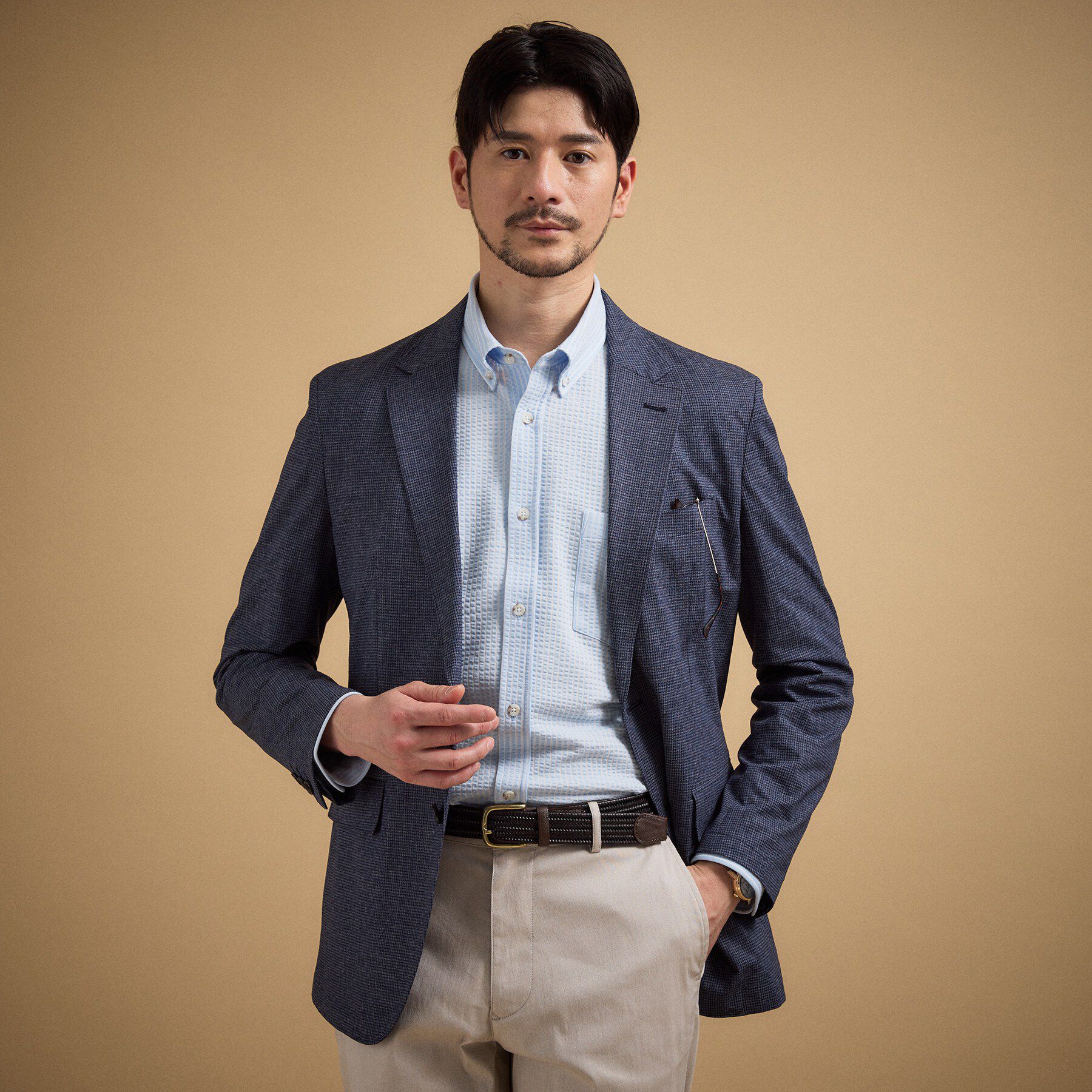 TAKEO KIKUCHI「【抗菌防臭/シーズンレス】シアサッカー ジャージシャツ」|シャツ・ブラウス|