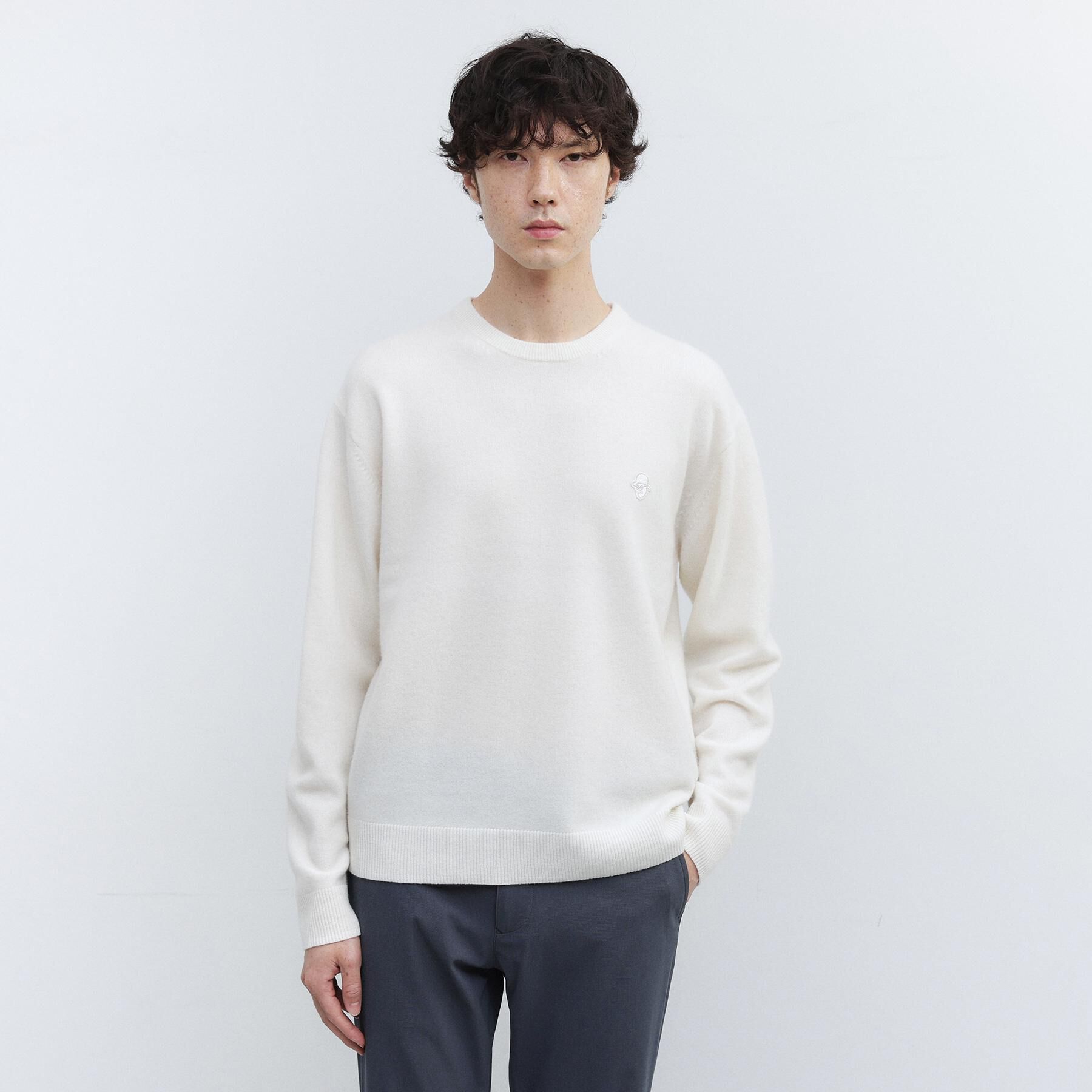 TAKEO KIKUCHI「【Air Palette Knit】ワンポイント カラーニット プルオーバー」|ニット・セーター|