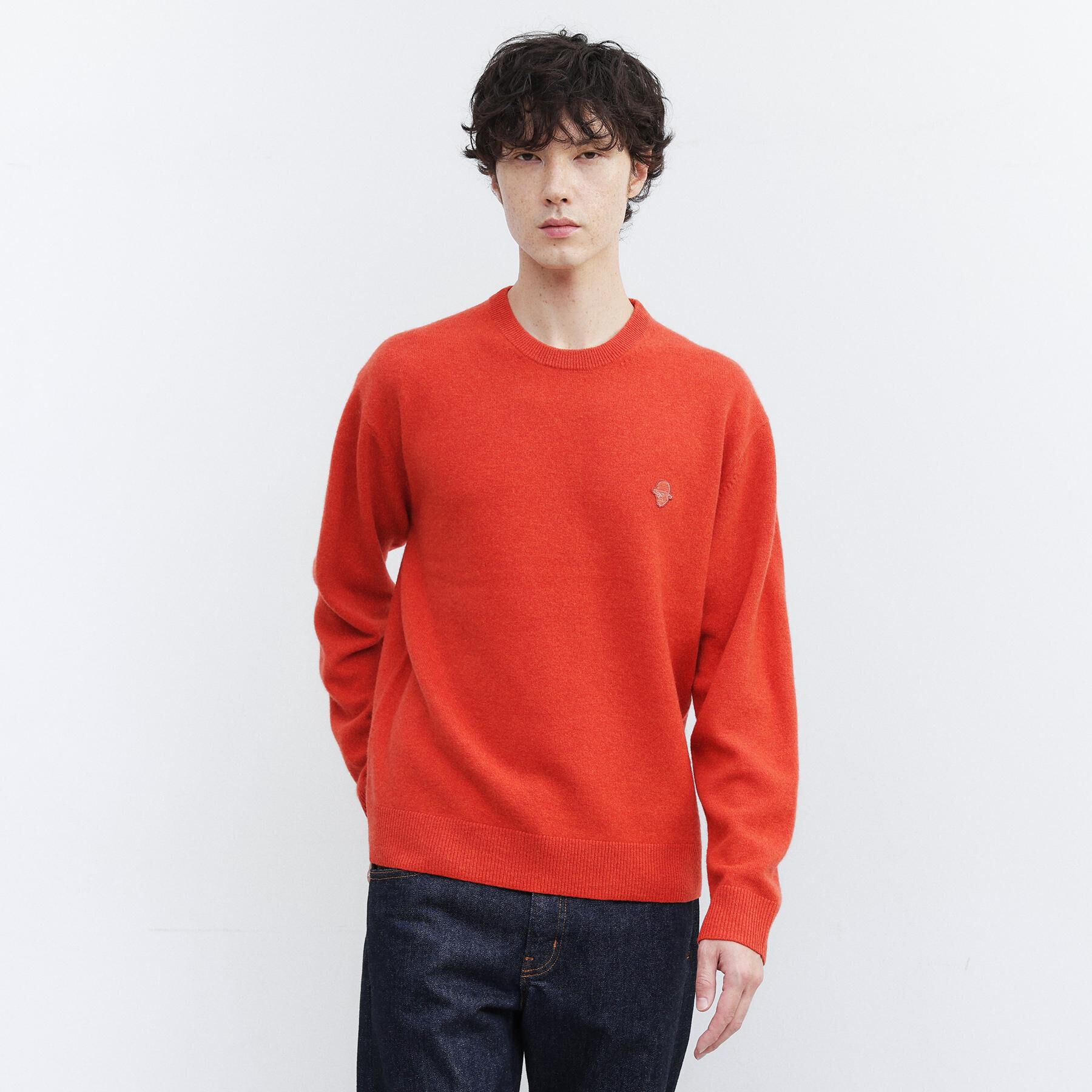 TAKEO KIKUCHI「【Air Palette Knit】ワンポイント カラーニット プルオーバー」|ニット・セーター|