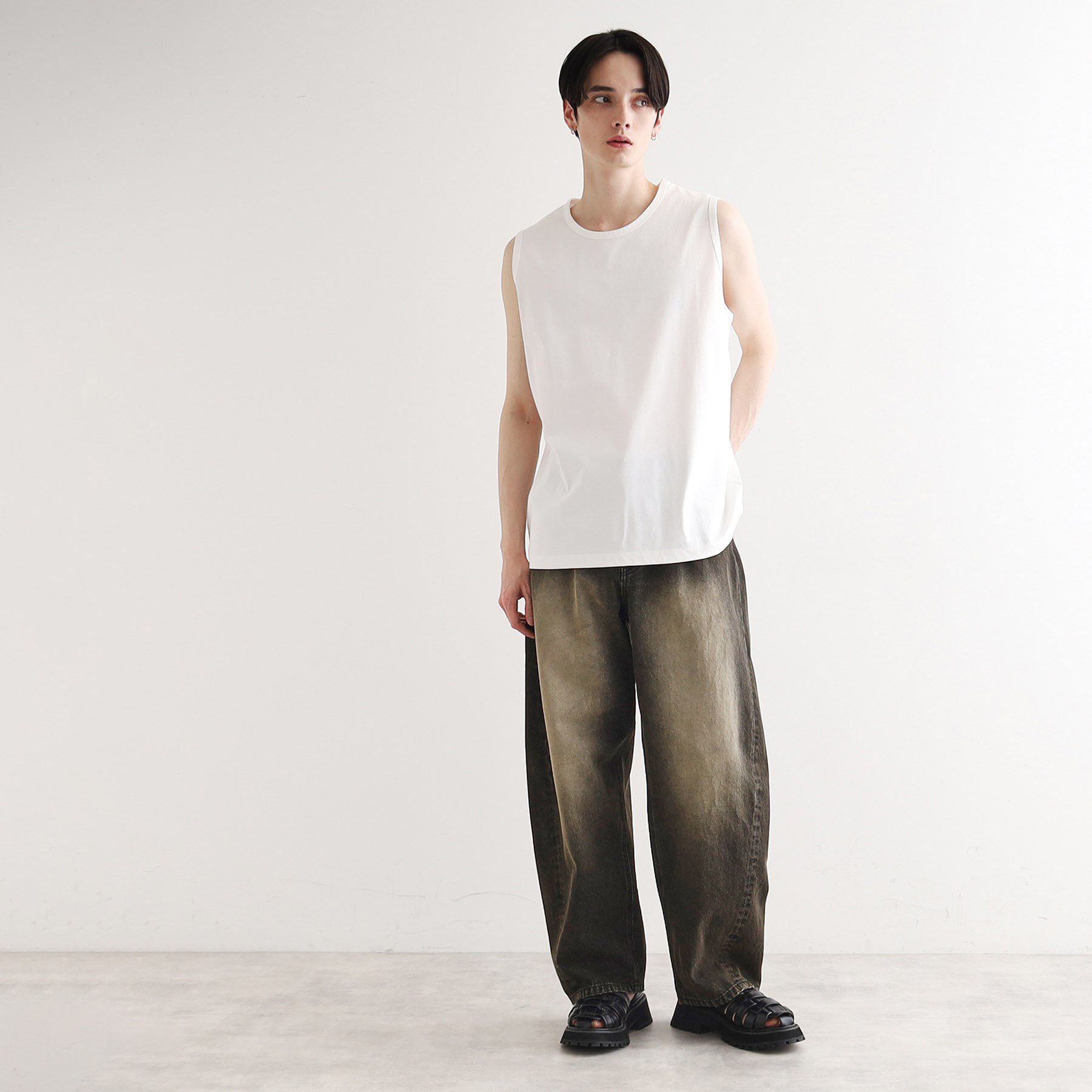 tk.TAKEO KIKUCHI「【接触冷感／UVカット／抗菌】フレンドリークールノースリーブカットソー」|Tシャツ・カットソー|