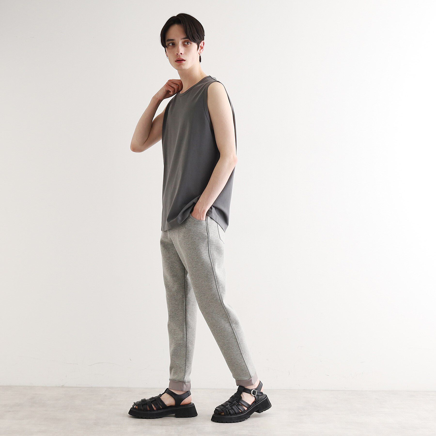 tk.TAKEO KIKUCHI「【接触冷感／UVカット／抗菌】フレンドリークールノースリーブカットソー」|Tシャツ・カットソー|