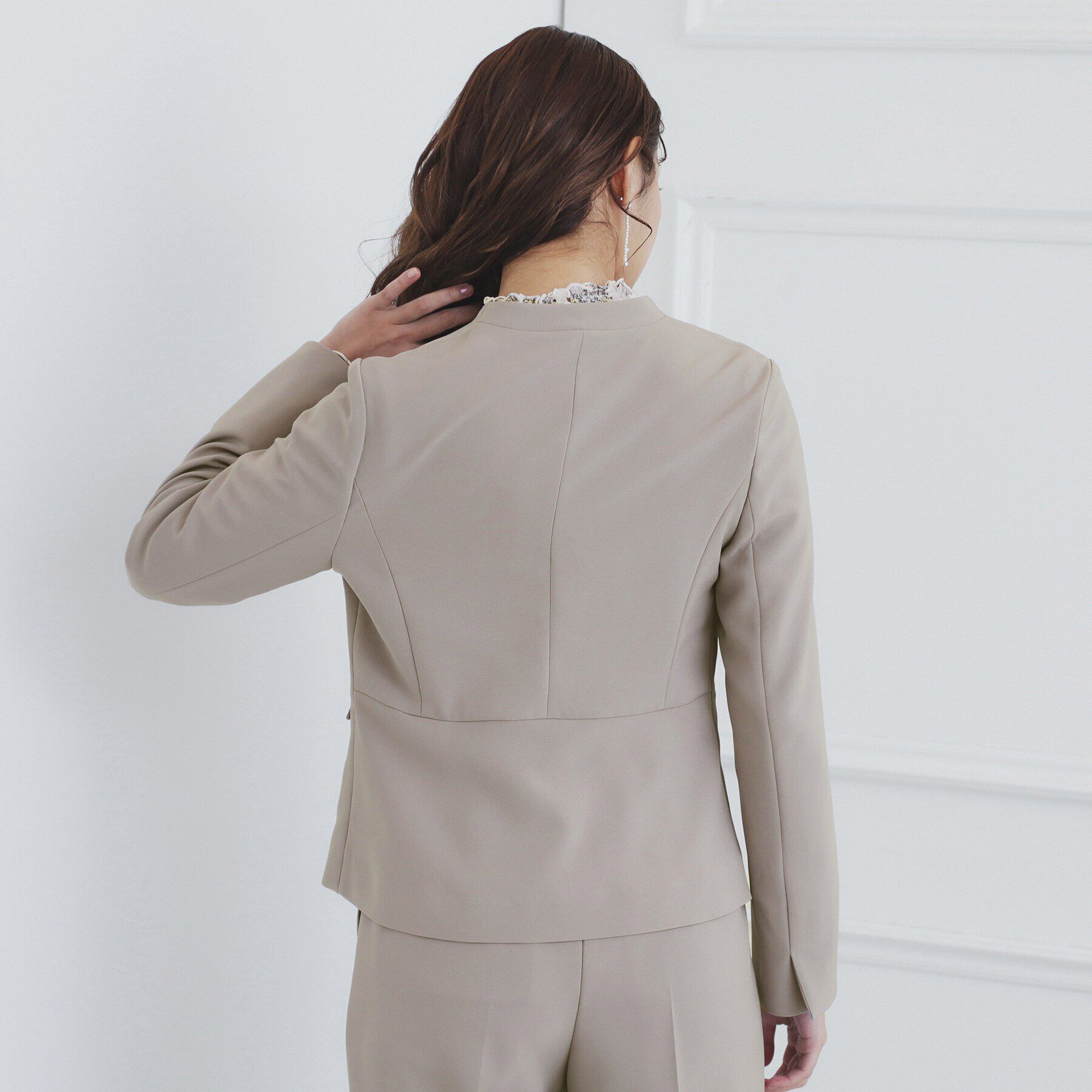 index「《通勤/セットアップ対応》多機能ノーカラージャケット【洗濯機洗い可/防シワ/抗ピル/ストレッチ】」|ノーカラージャケット|