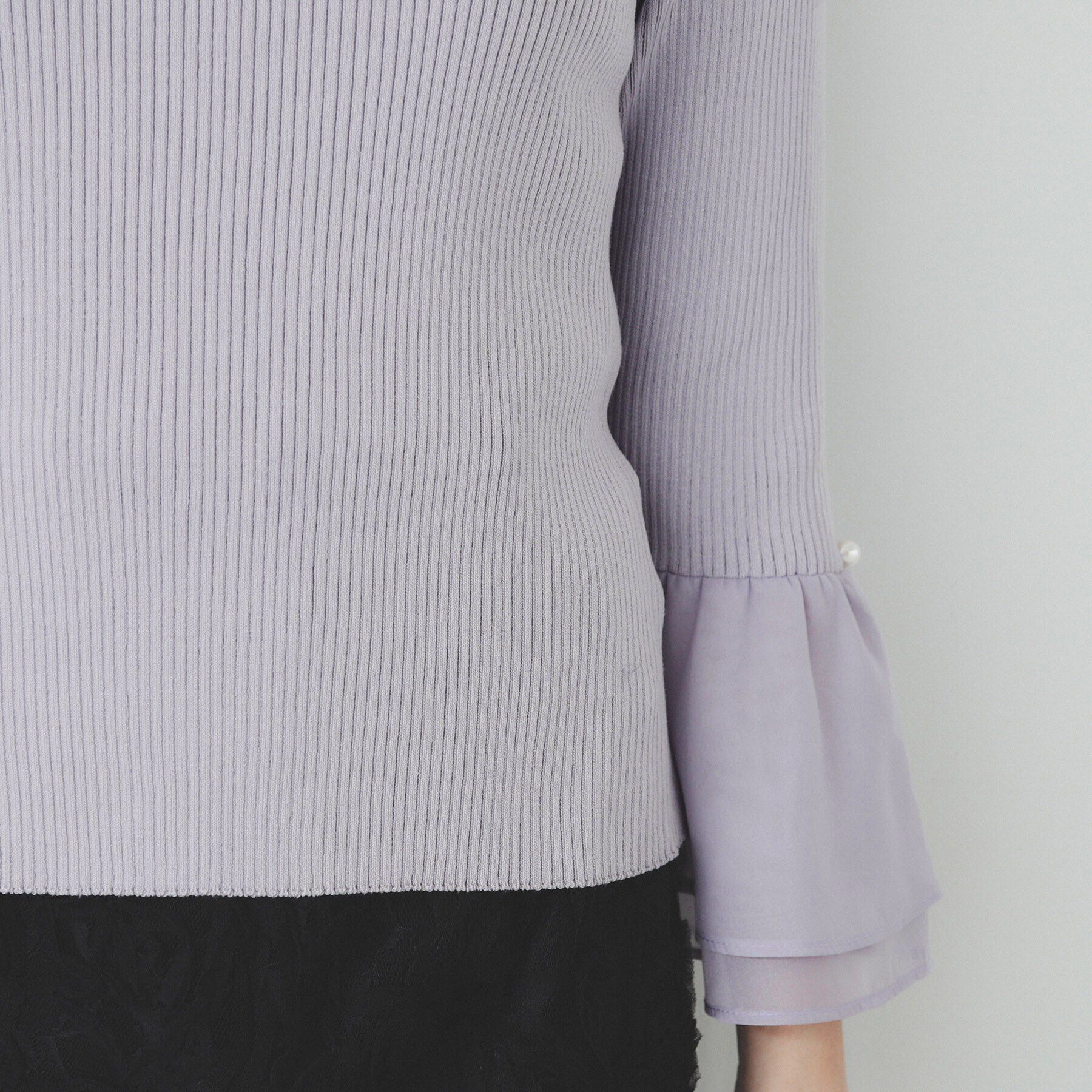 index「フレアスリーブリブニット【洗濯機洗い可】」|ニット・セーター|