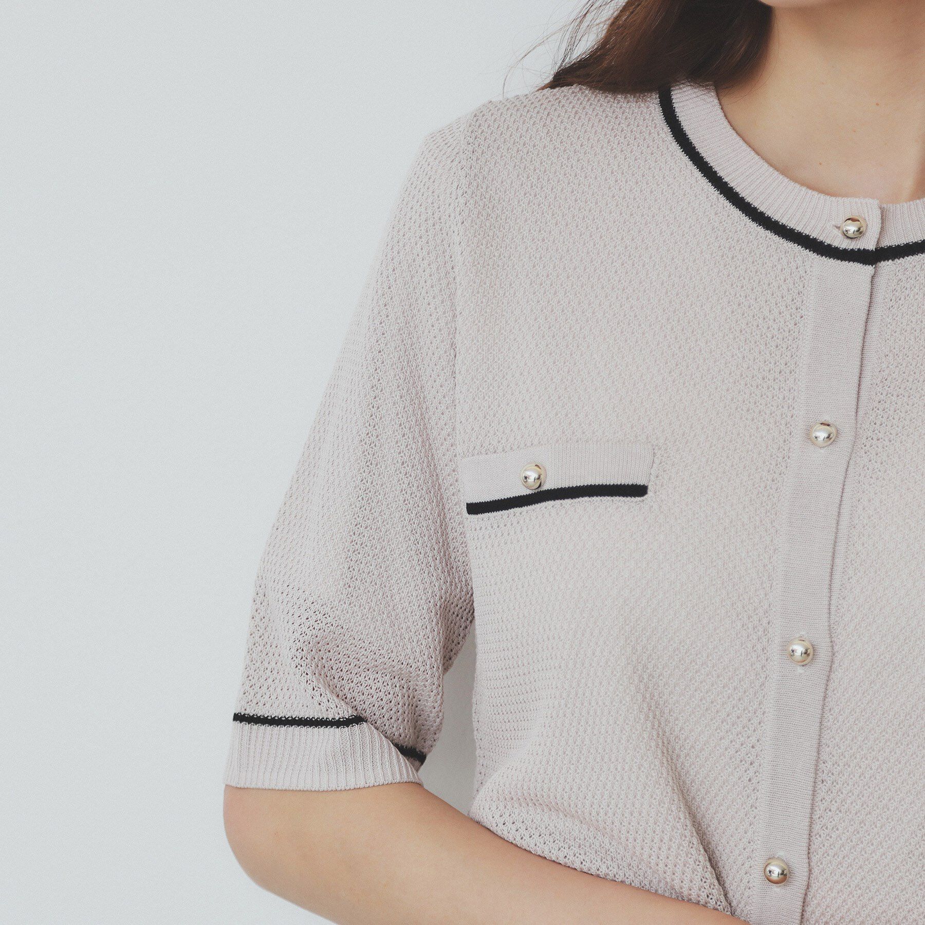 index「バイカラー半袖カーディガン【洗える/抗ピル】」|カーディガン|