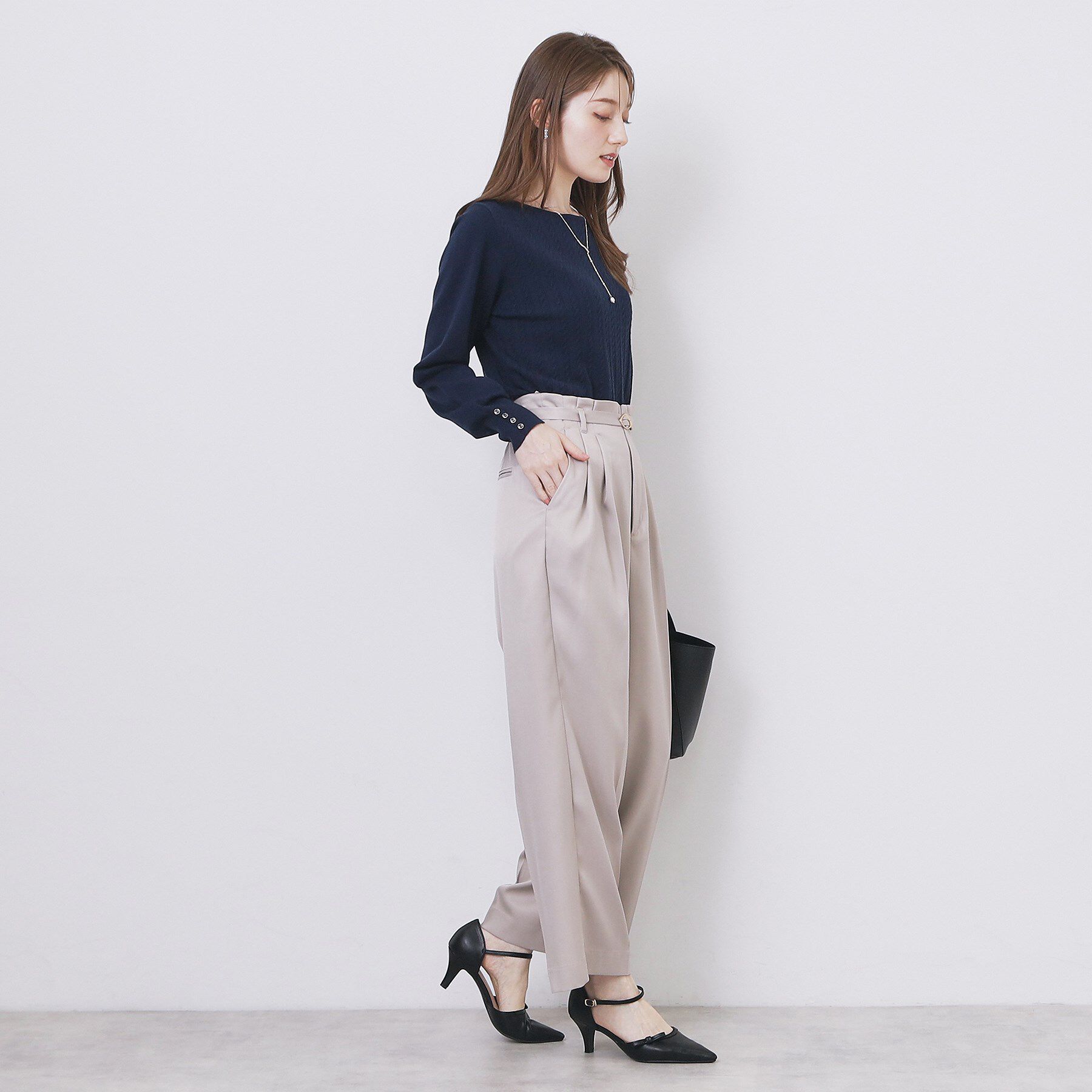 index「ボートネックケーブルニット【洗濯機OK/抗ピル】」|ニット・セーター|