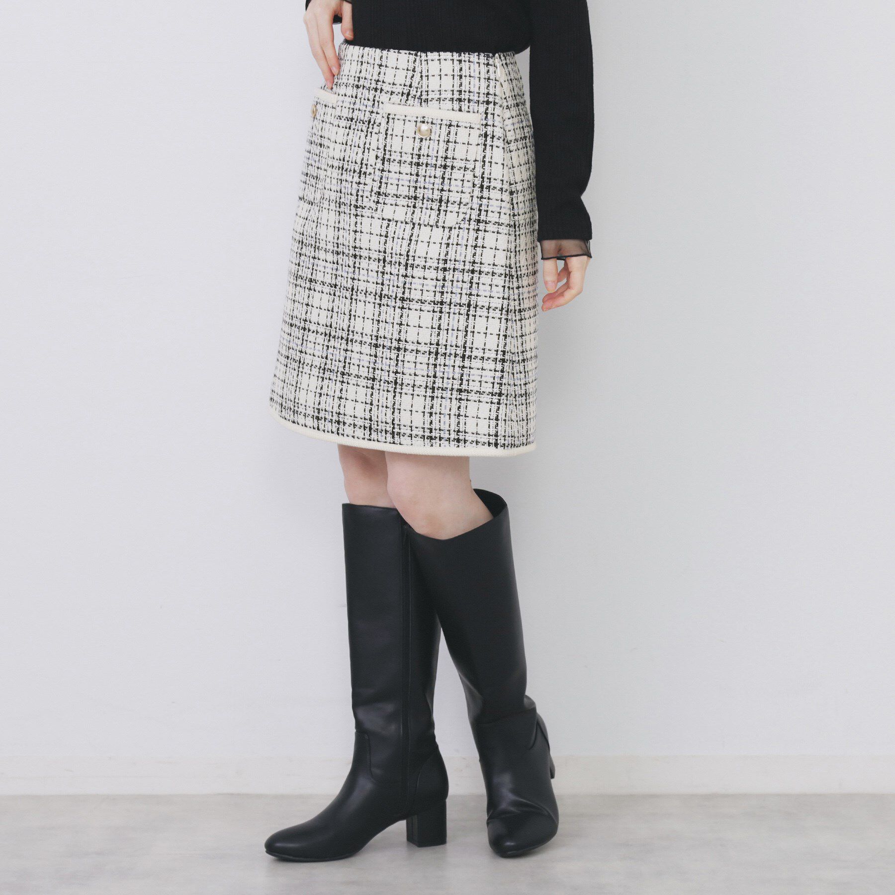 index「チェックツィードスカート/セットアップ対応【洗える】」|スカート|