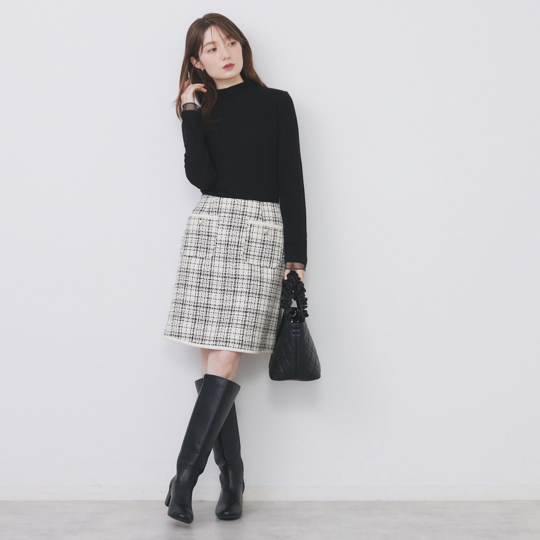 index「チェックツィードスカート/セットアップ対応【洗える】」|スカート|