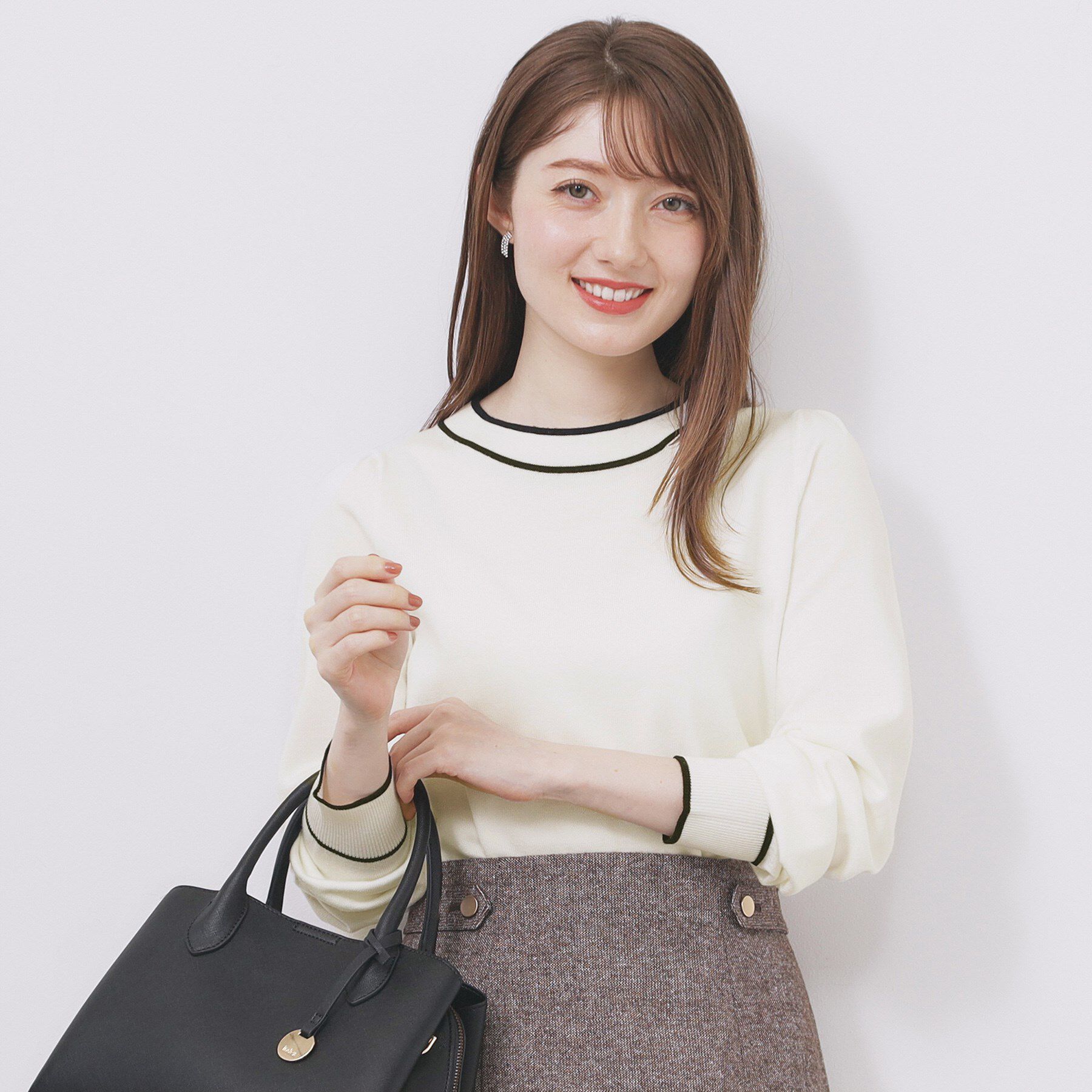 index「サイドリボンバイカラーニット【洗濯機OK】」|ニット・セーター|