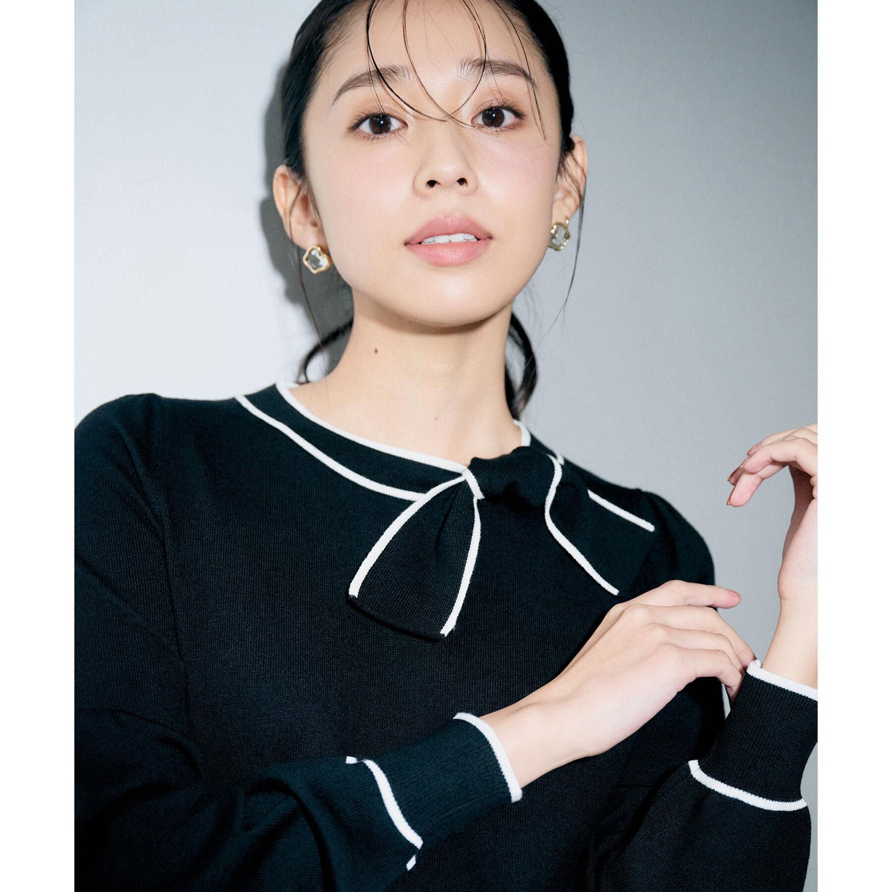 index「サイドリボンバイカラーニット【洗濯機OK】」|ニット・セーター|