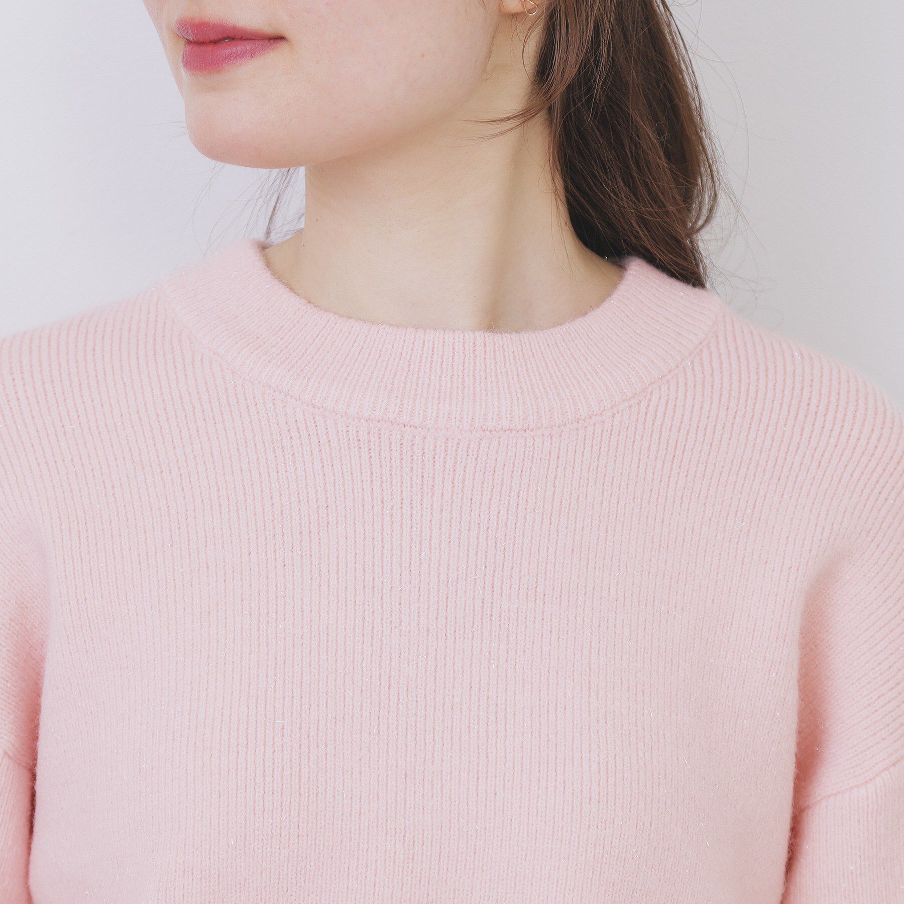 index「モックネックボクシーラメニット【洗濯機OK】《7col》」|ニット・セーター|