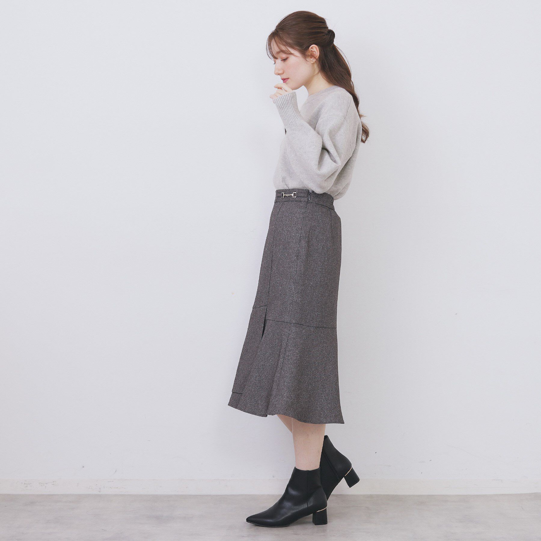 index「モックネックボクシーラメニット【洗濯機OK】《7col》」|ニット・セーター|