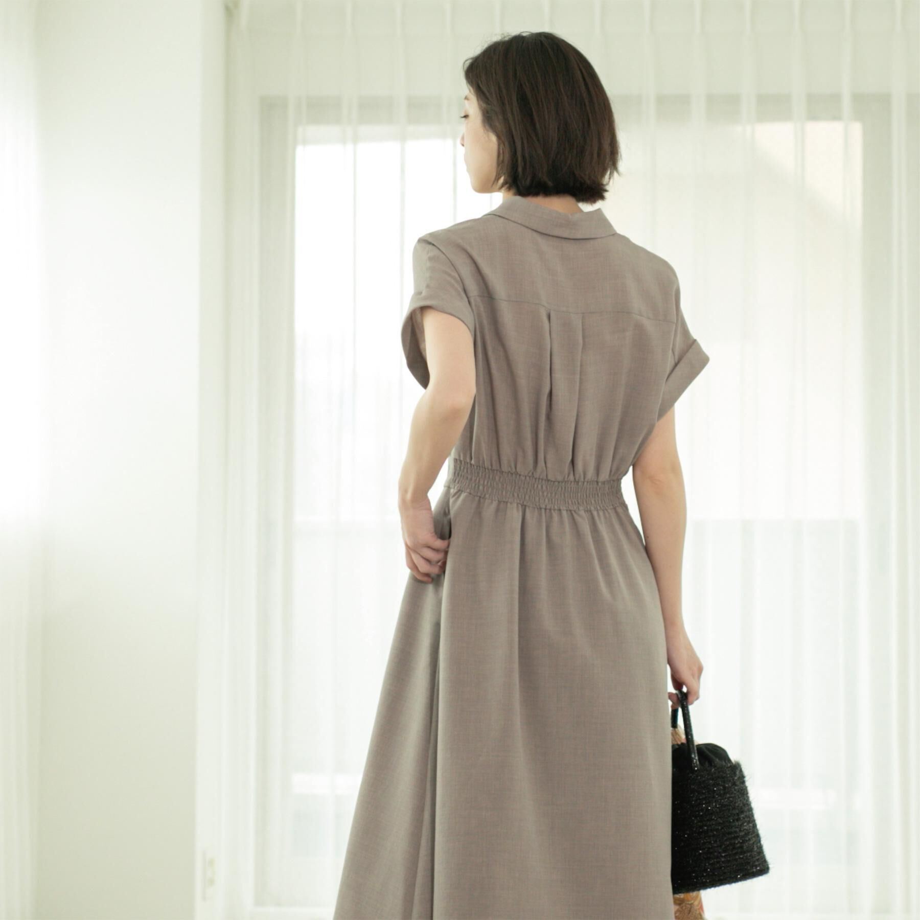 OPAQUE.CLIP「リネンライクシャツワンピース【洗濯機洗い可/吸水速乾/接触冷感】」|ワンピース|