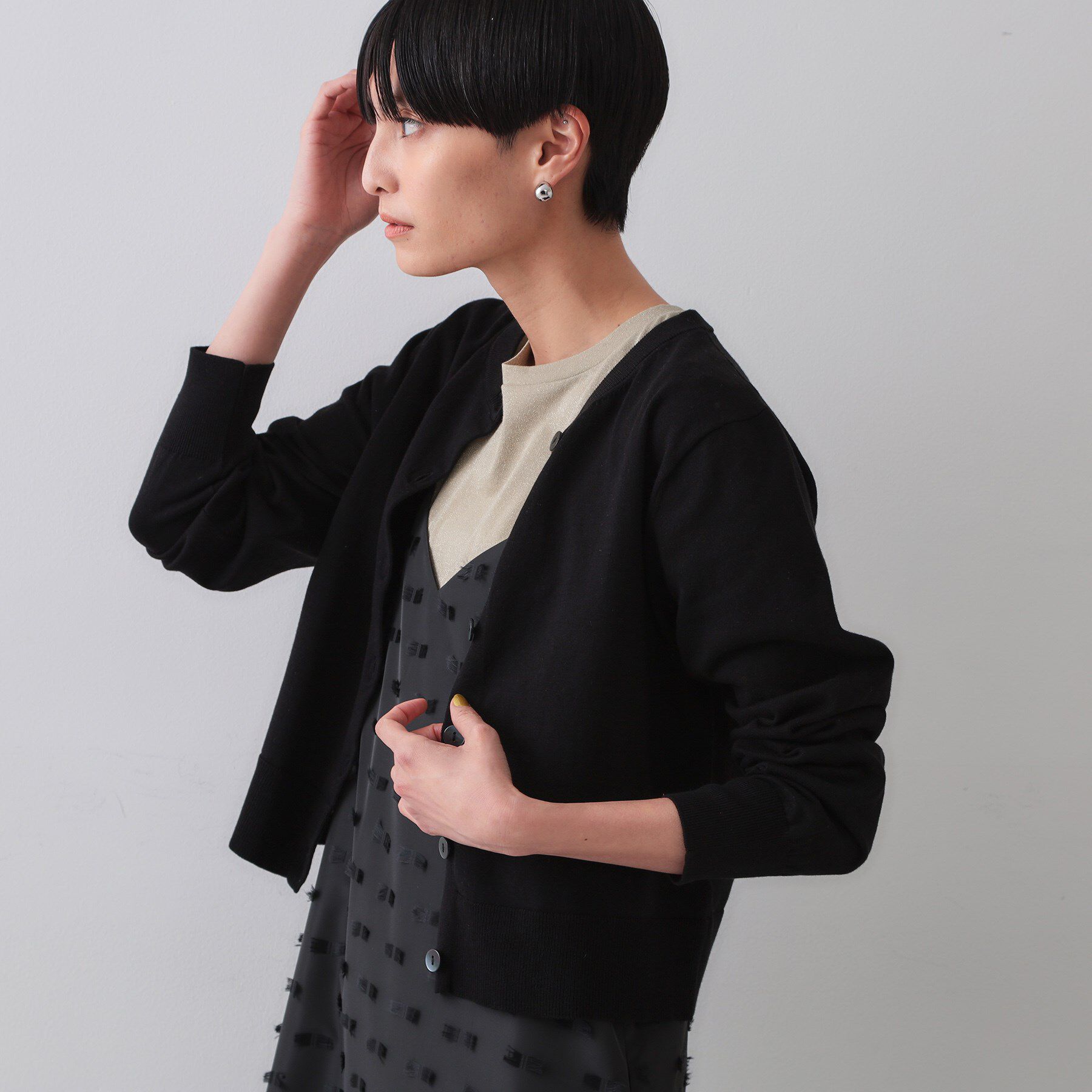 OPAQUE.CLIP「ショートニットカーディガン【UV/洗濯機洗い可】」|カーディガン|