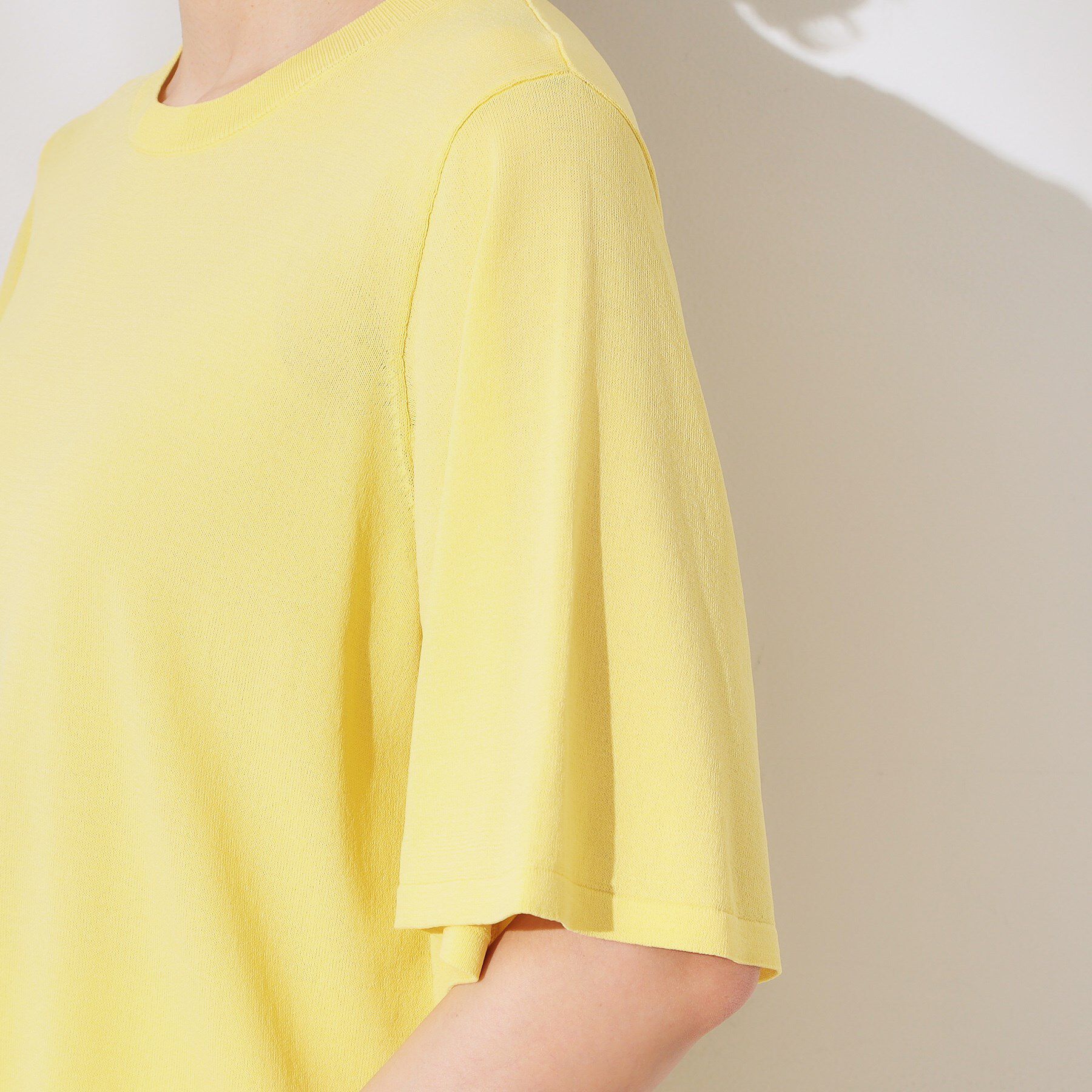 OPAQUE.CLIP「《6色展開/S-LLサイズ》フレアスリーブニット【UV/接触冷感/抗ピル/洗濯機洗い可】」|ニット・セーター|