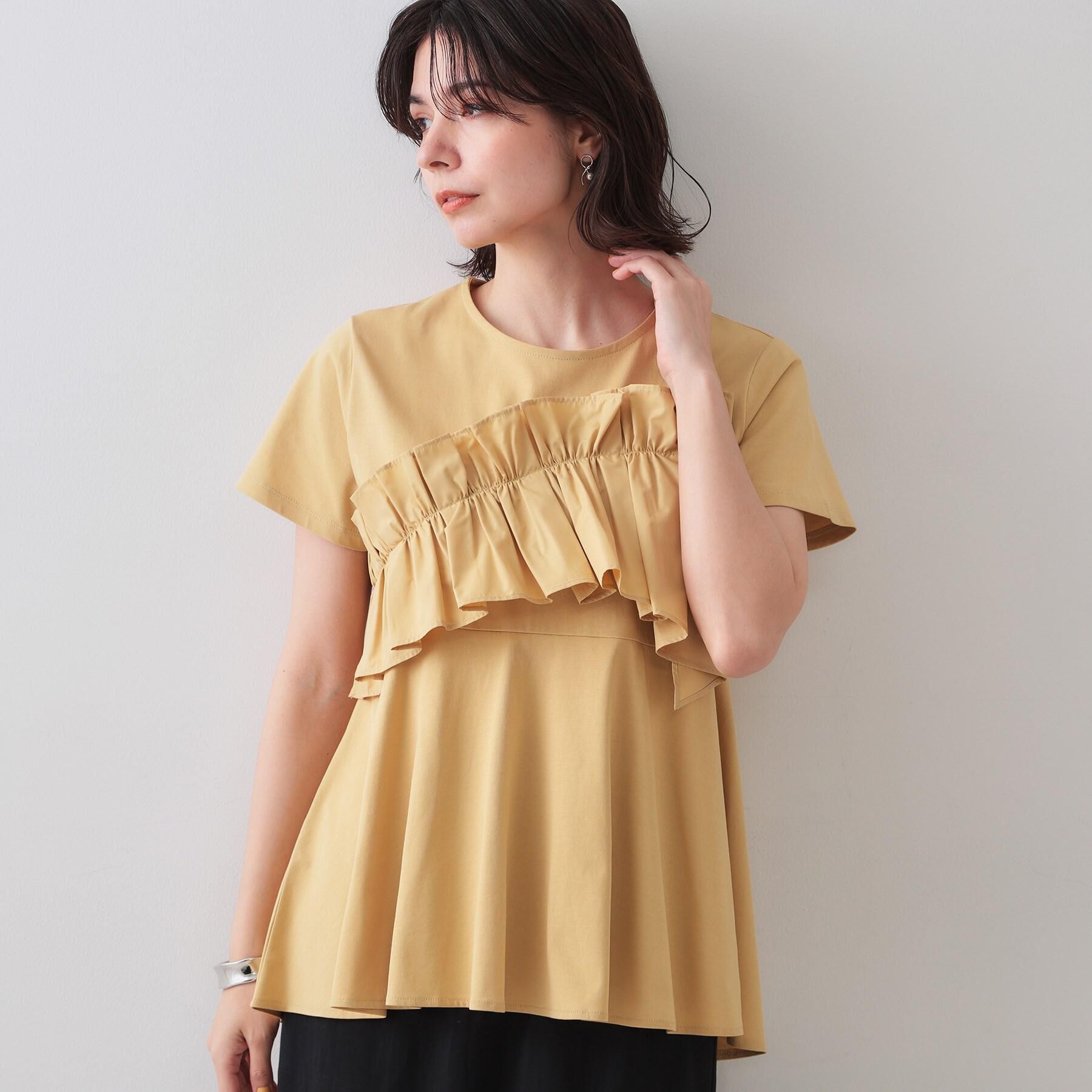 OPAQUE.CLIP「フリルドッキングペプラムトップス【接触冷感/洗濯機洗い可】」|Tシャツ・カットソー|