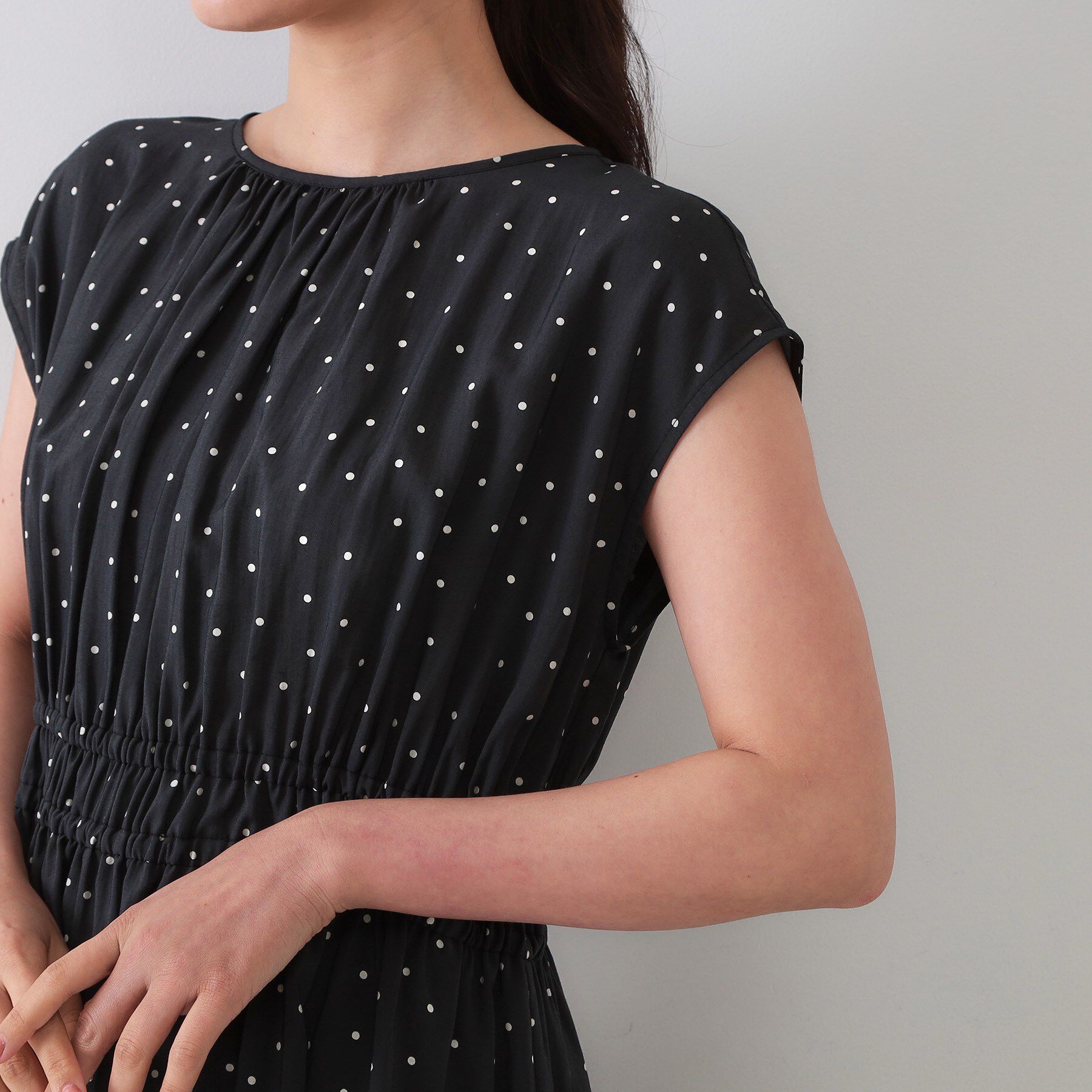 OPAQUE.CLIP「ドットプリントワンピース【洗濯機洗い可】」|ワンピース|