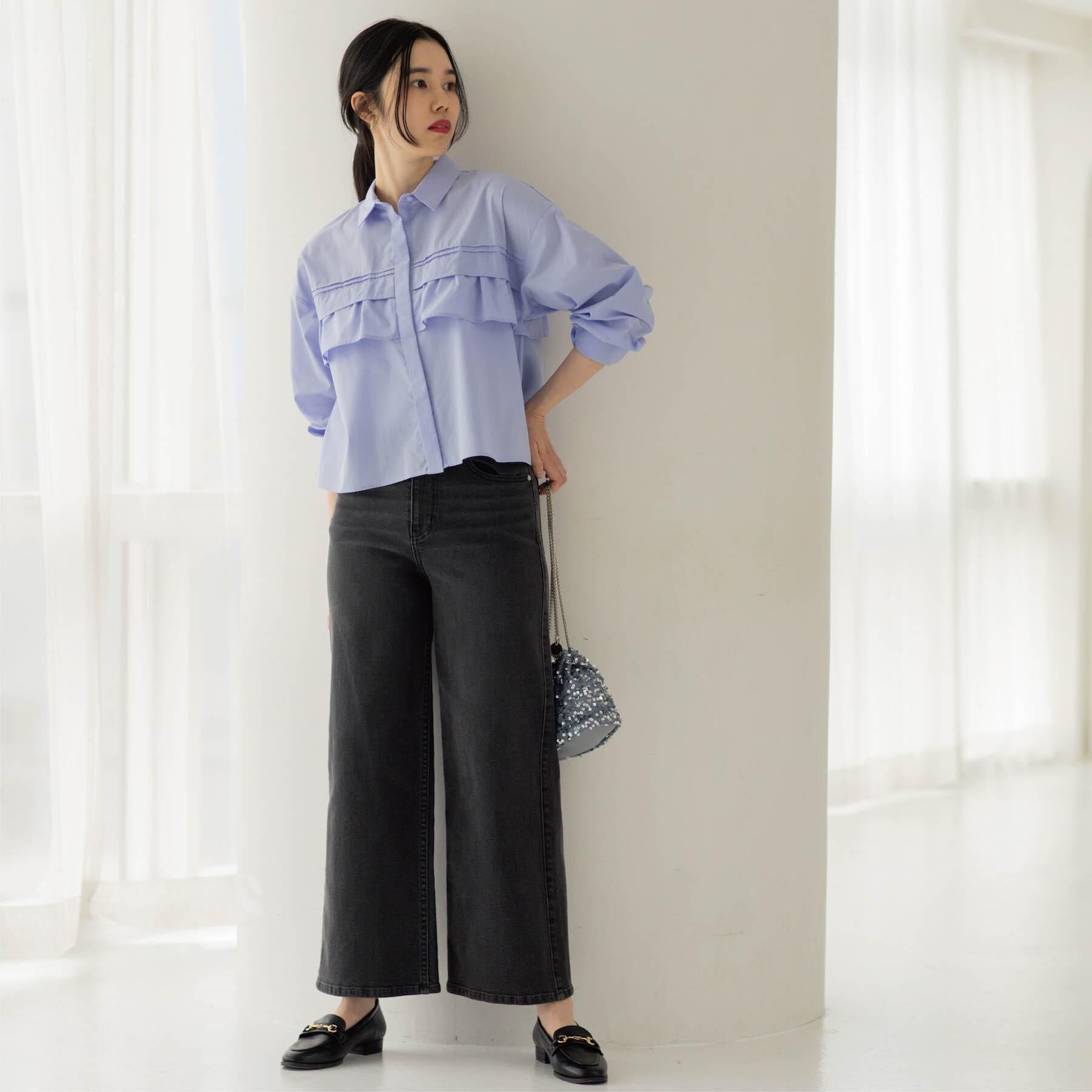 OPAQUE.CLIP「ストレッチバギーデニム【洗濯機洗い可】《SS～LL》」|デニム|